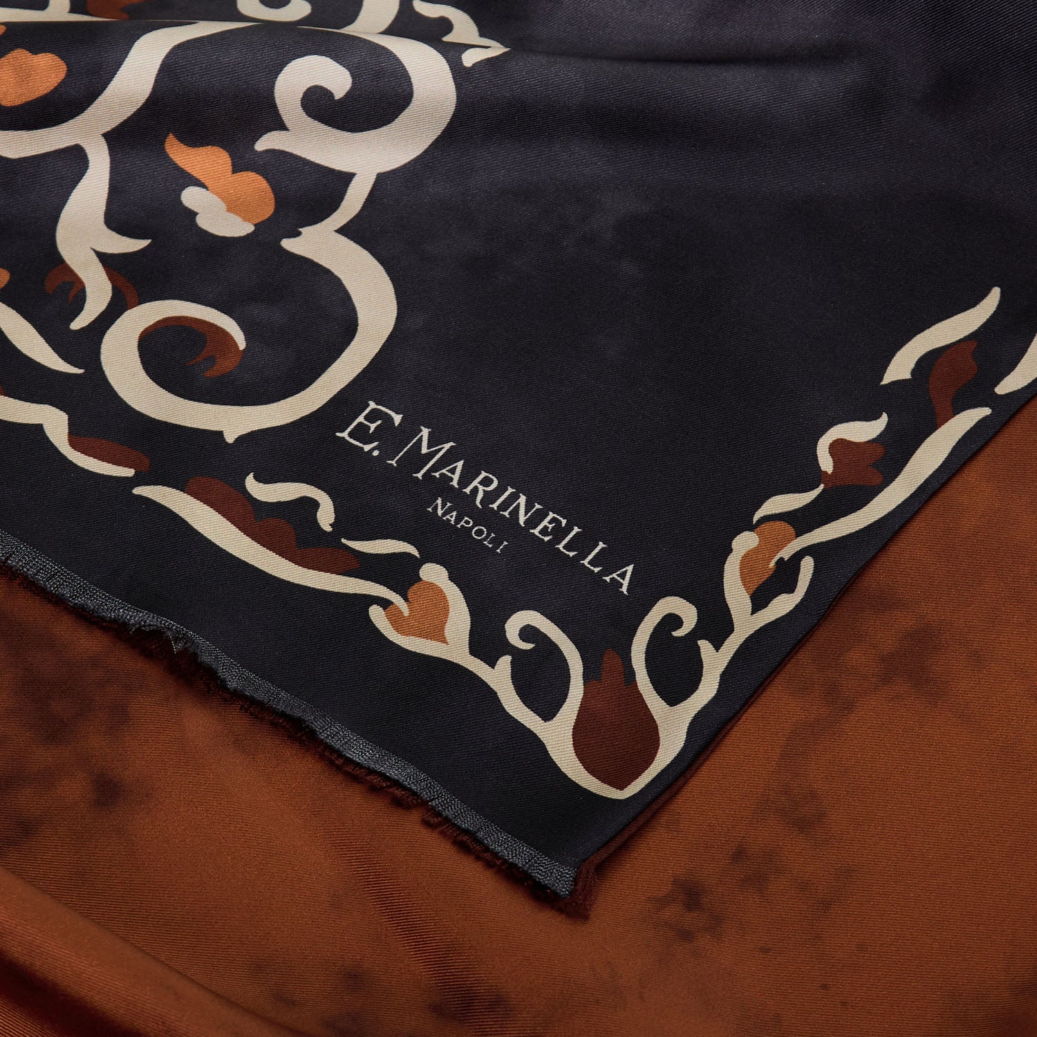 DARK GREY DOUBLE SILK SCARF - Image 4