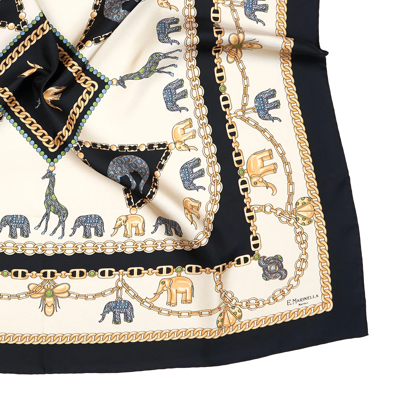 BLACK SILK SCARF 90 - Image 4