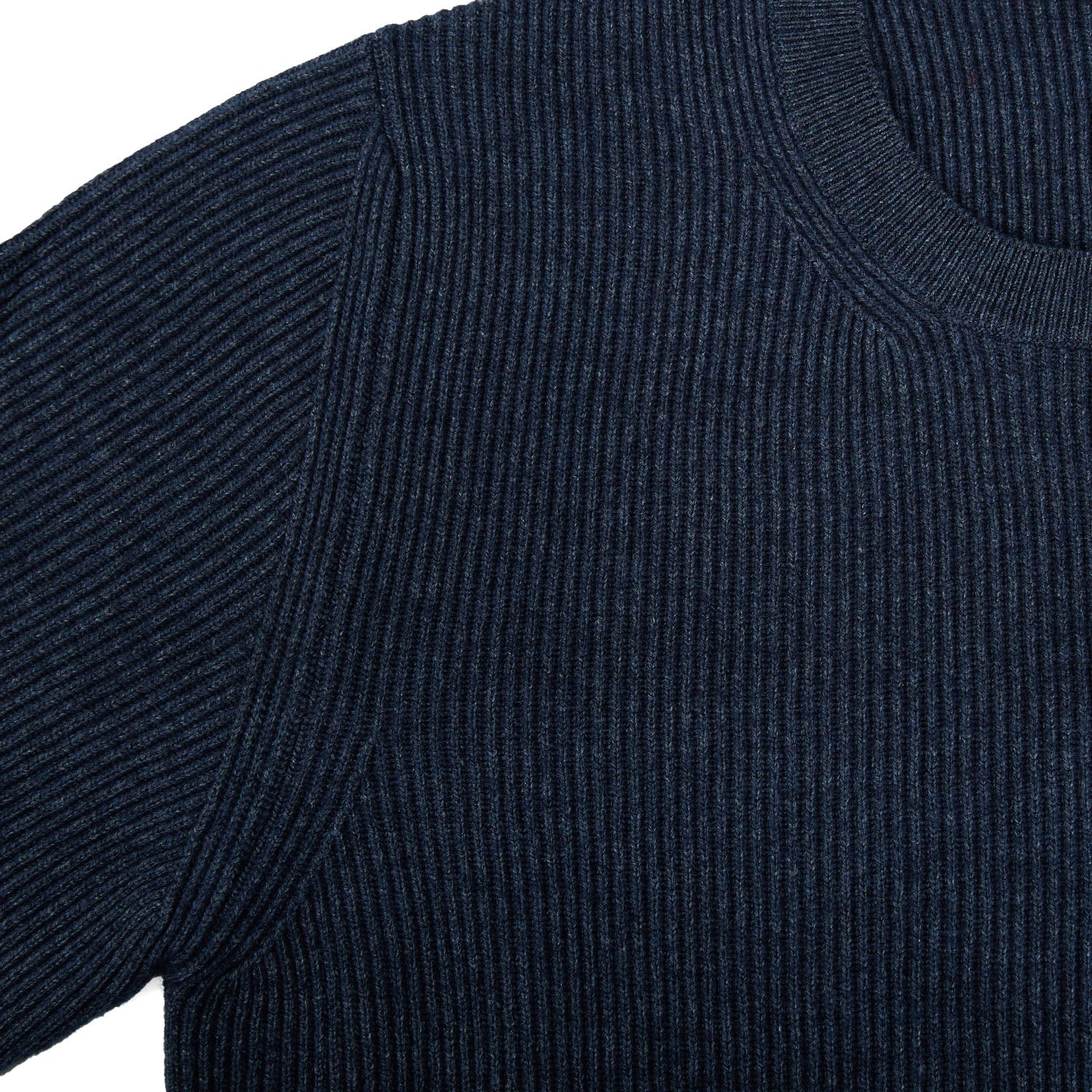 DARK BLUE RIBBED CREWNECK SWEATER - Image 4