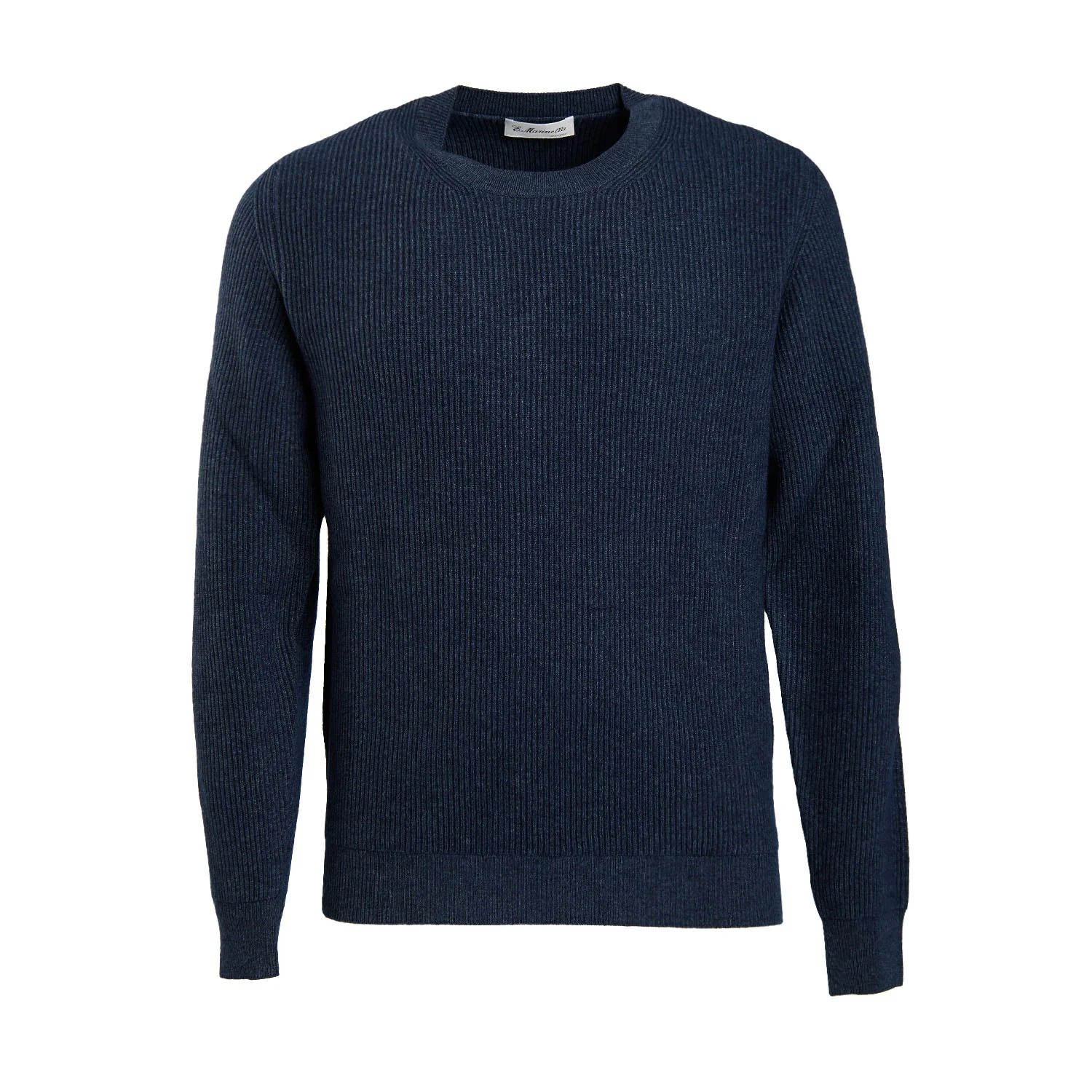 DARK BLUE RIBBED CREWNECK SWEATER - Image 7