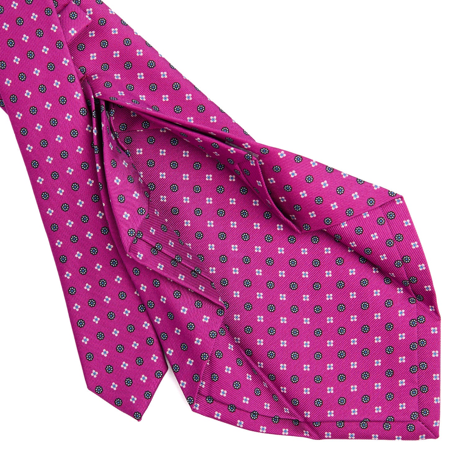 FUCHSIA 7 FOLD SARTORIAL SILK TIE