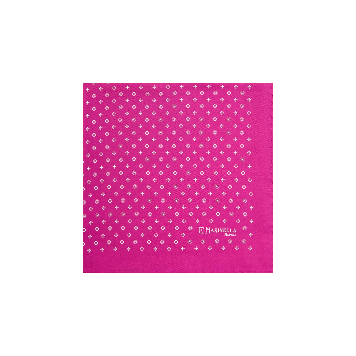 FUCHSIA HAND-PRINTED SILK POCKET SQUARE - Image 2