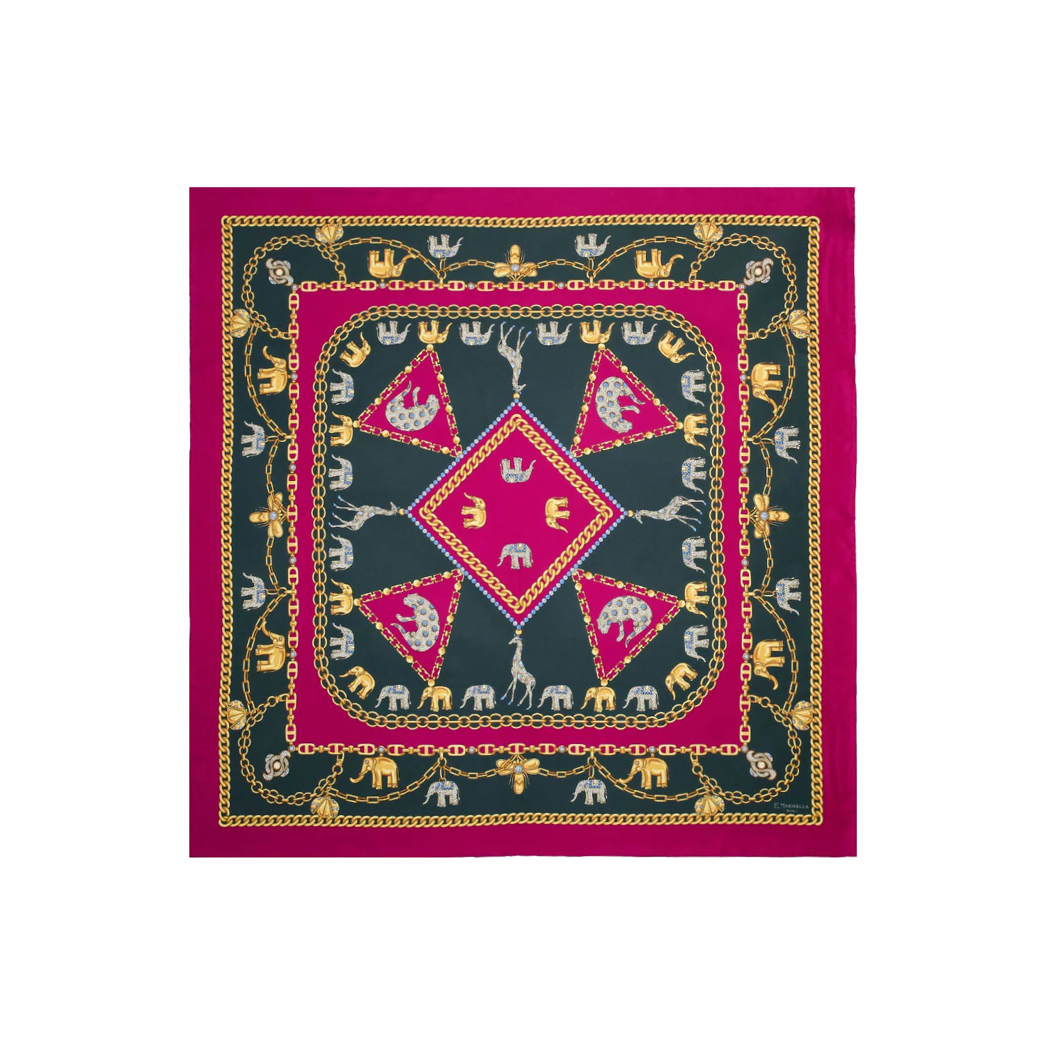 FUCHSIA SILK SCARF 90