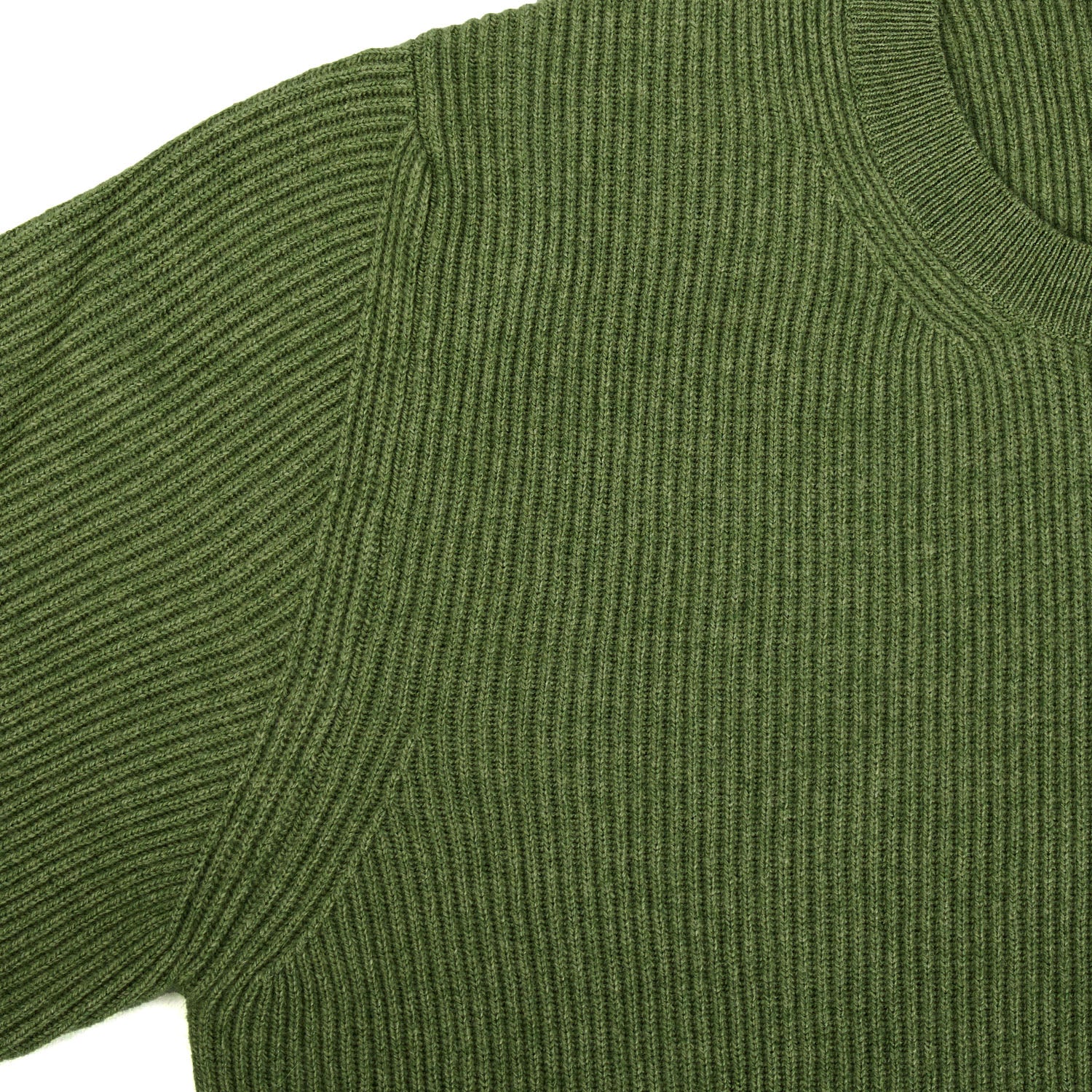 GREEN RIBBED CREWNECK SWEATER - Image 4