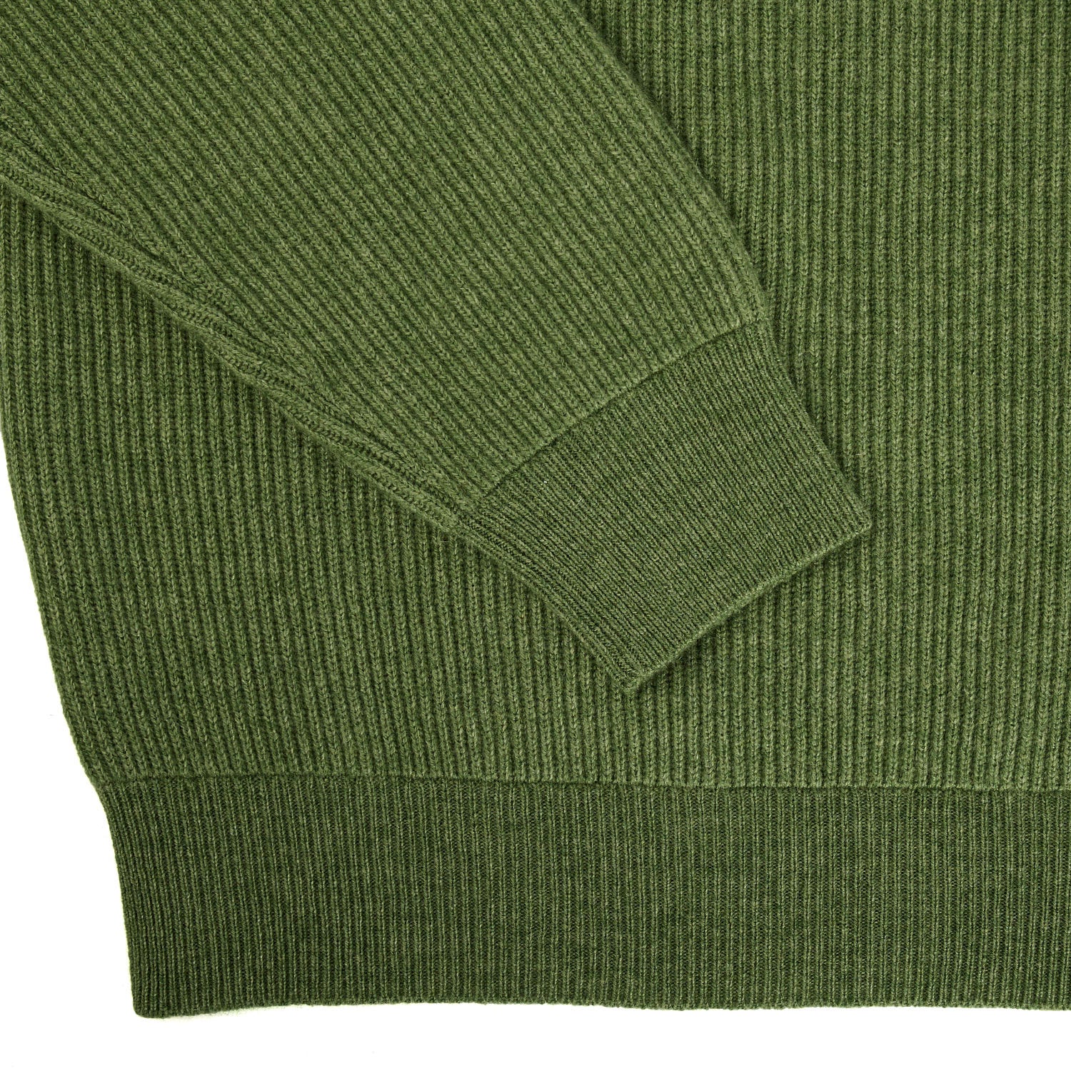 GREEN RIBBED CREWNECK SWEATER - Image 5
