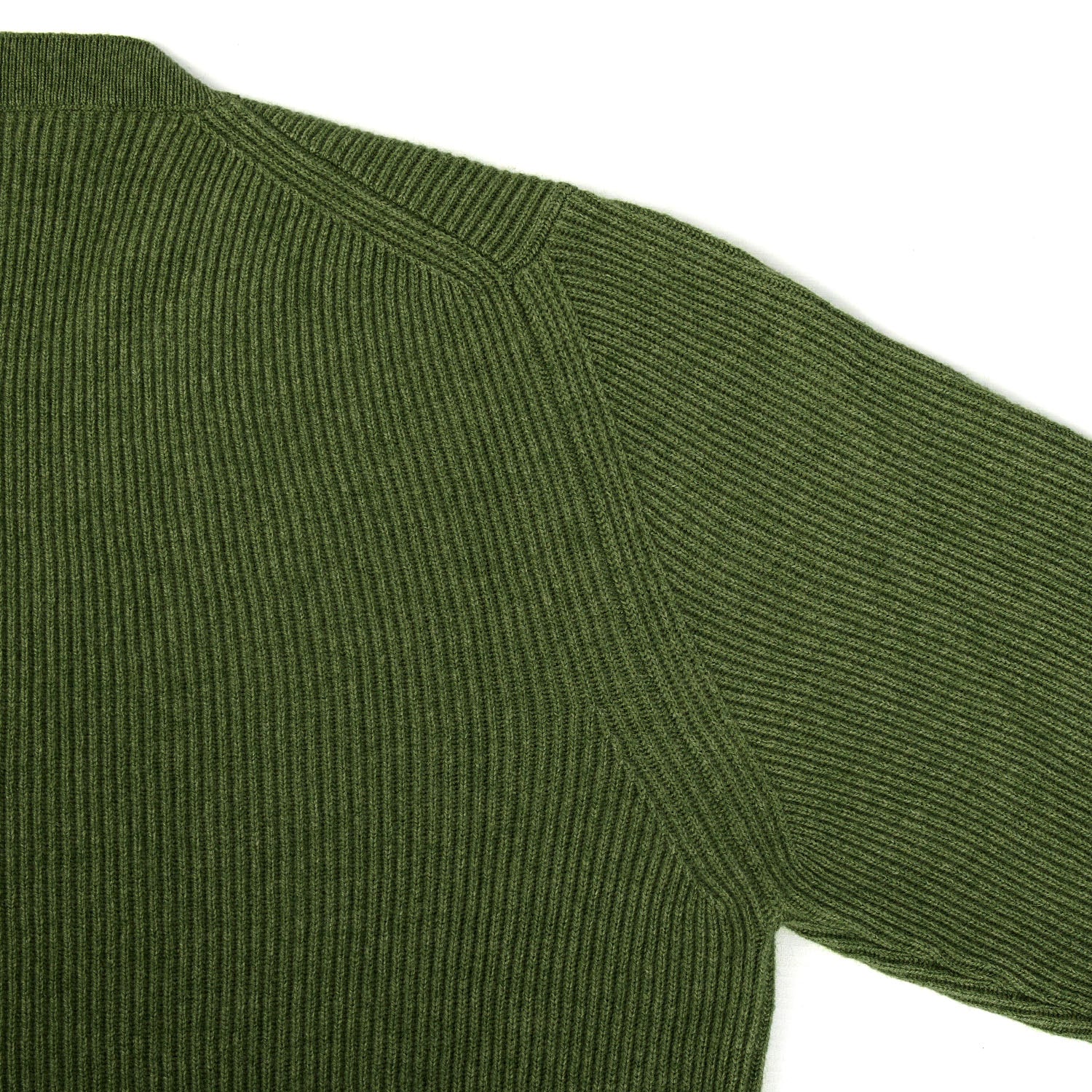 GREEN RIBBED CREWNECK SWEATER - Image 6