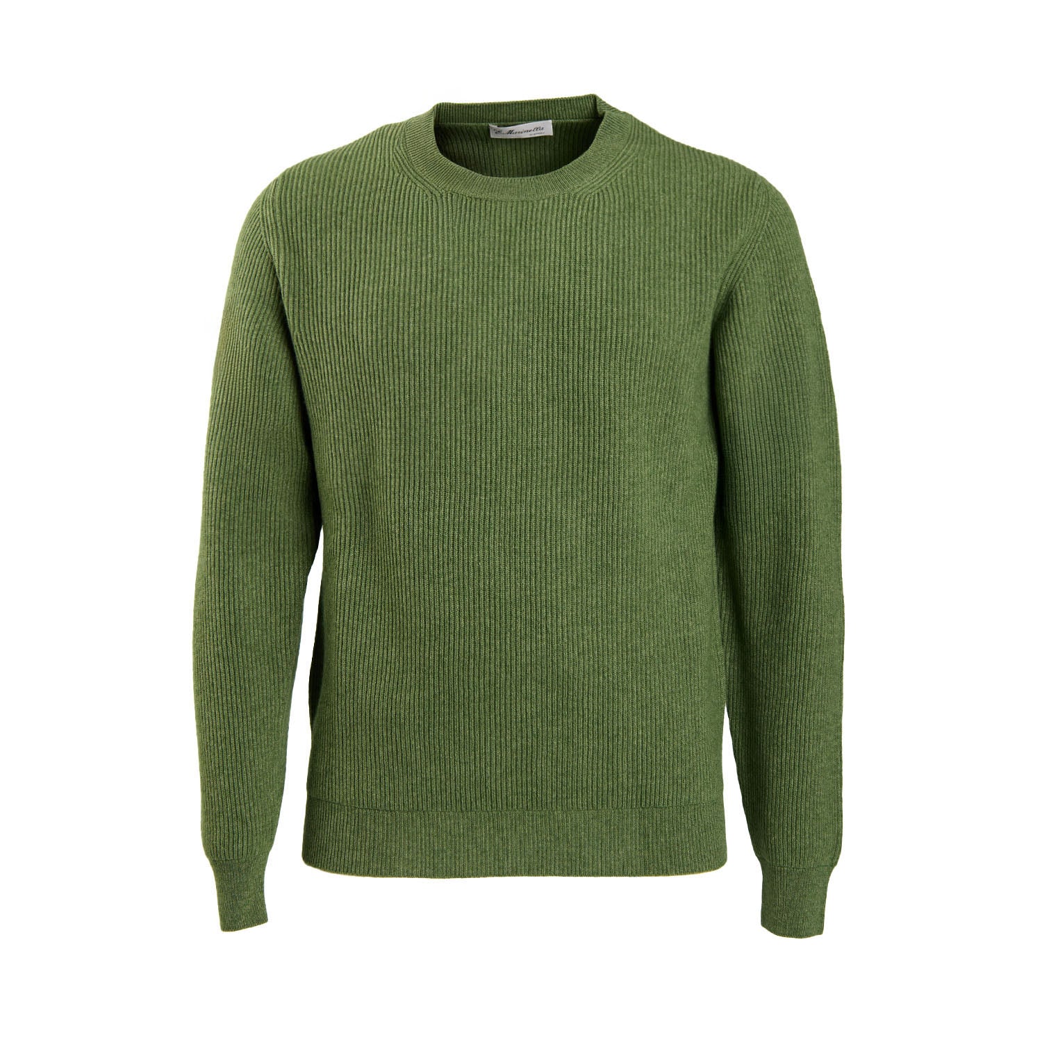 GREEN RIBBED CREWNECK SWEATER - Image 7