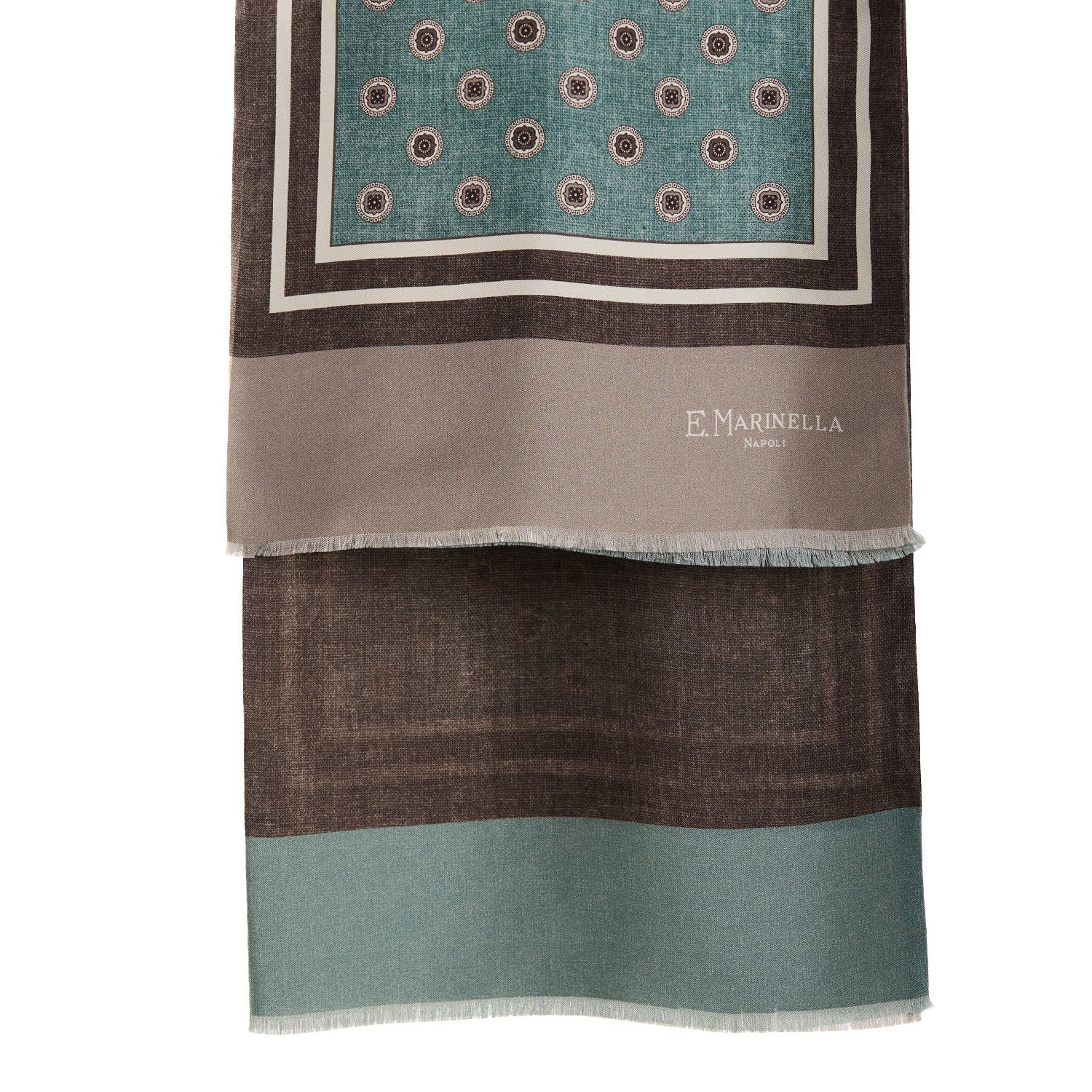 GREEN DOUBLE SILK SCARF - Image 2