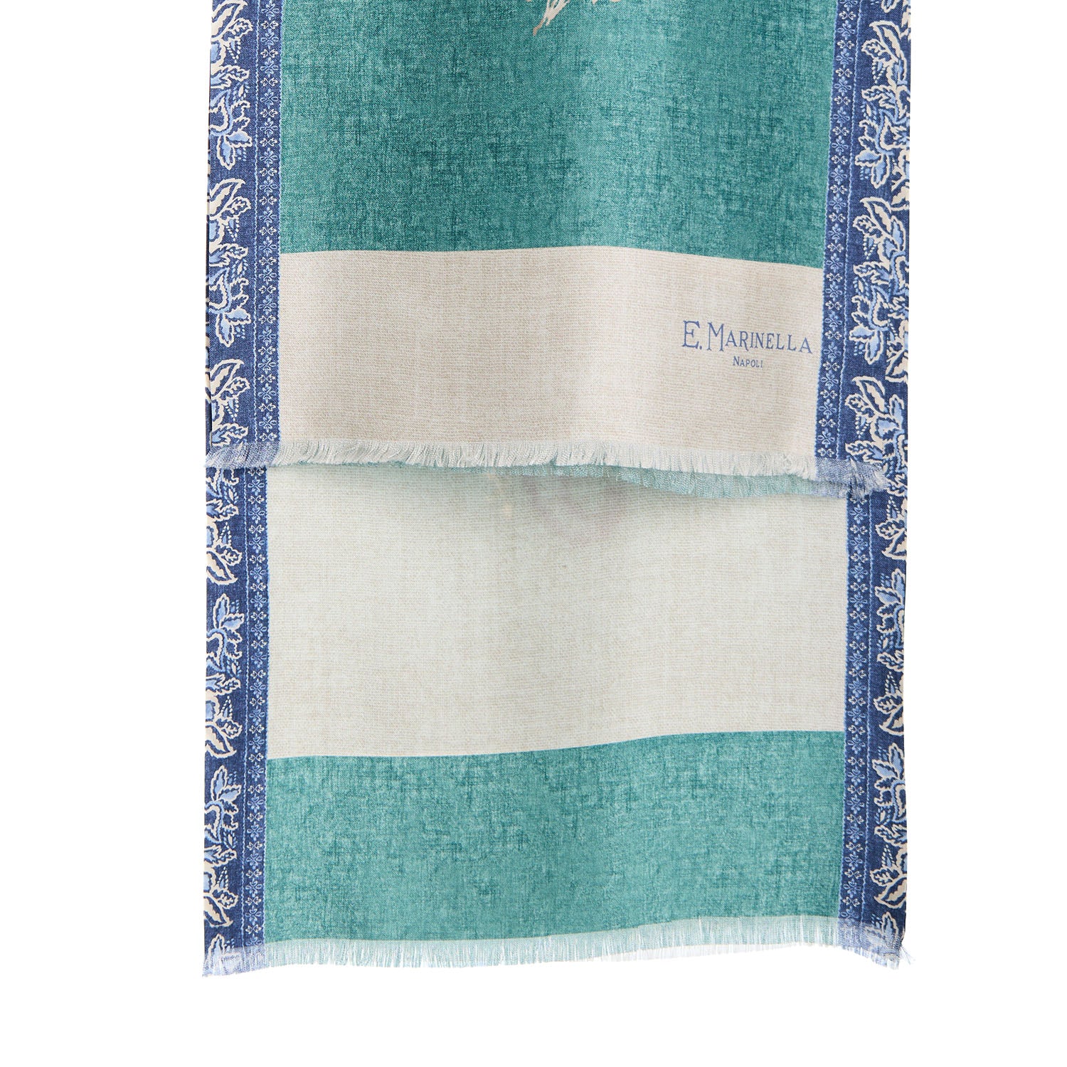GREEN DOUBLE SILK SCARF - Image 2