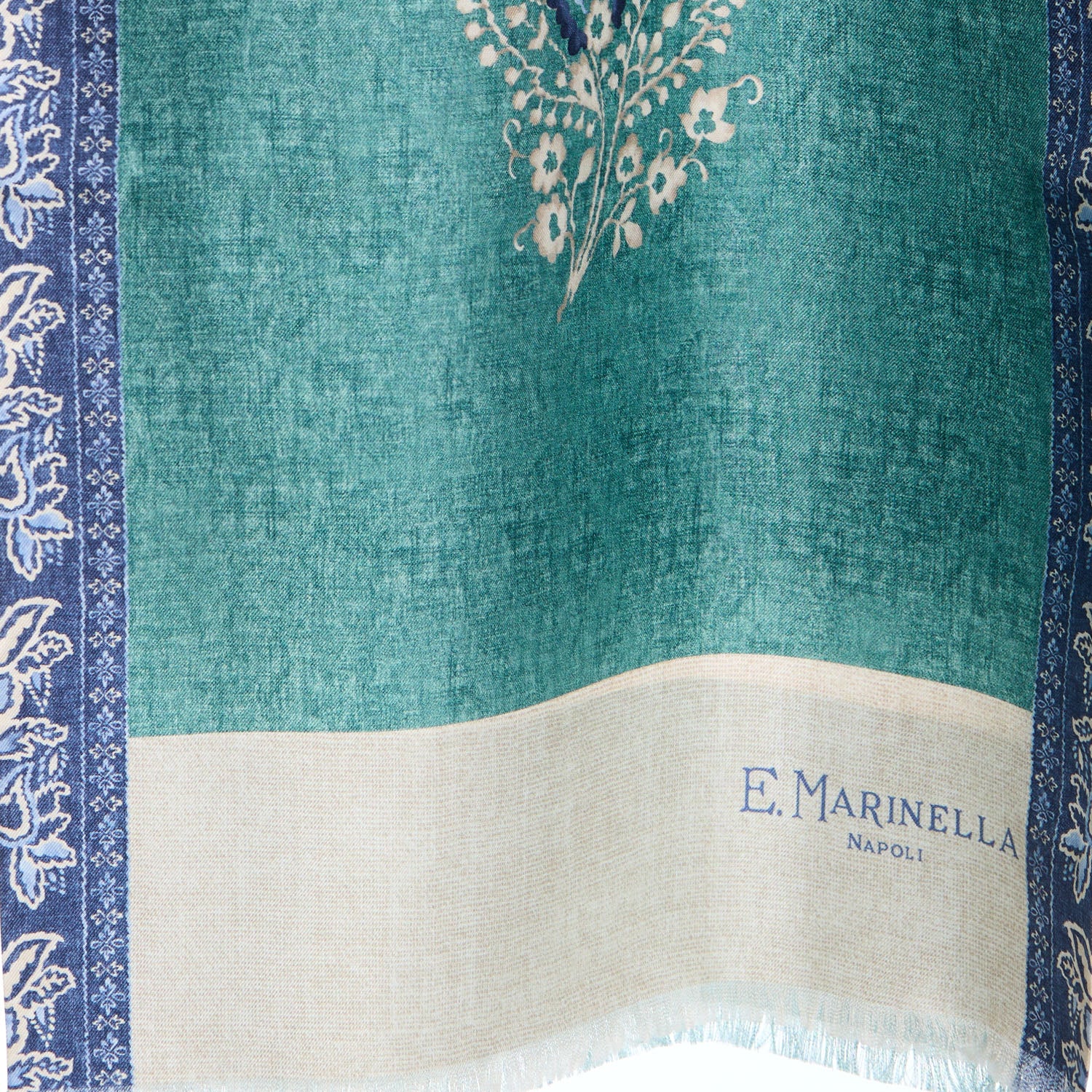 GREEN DOUBLE SILK SCARF - Image 3