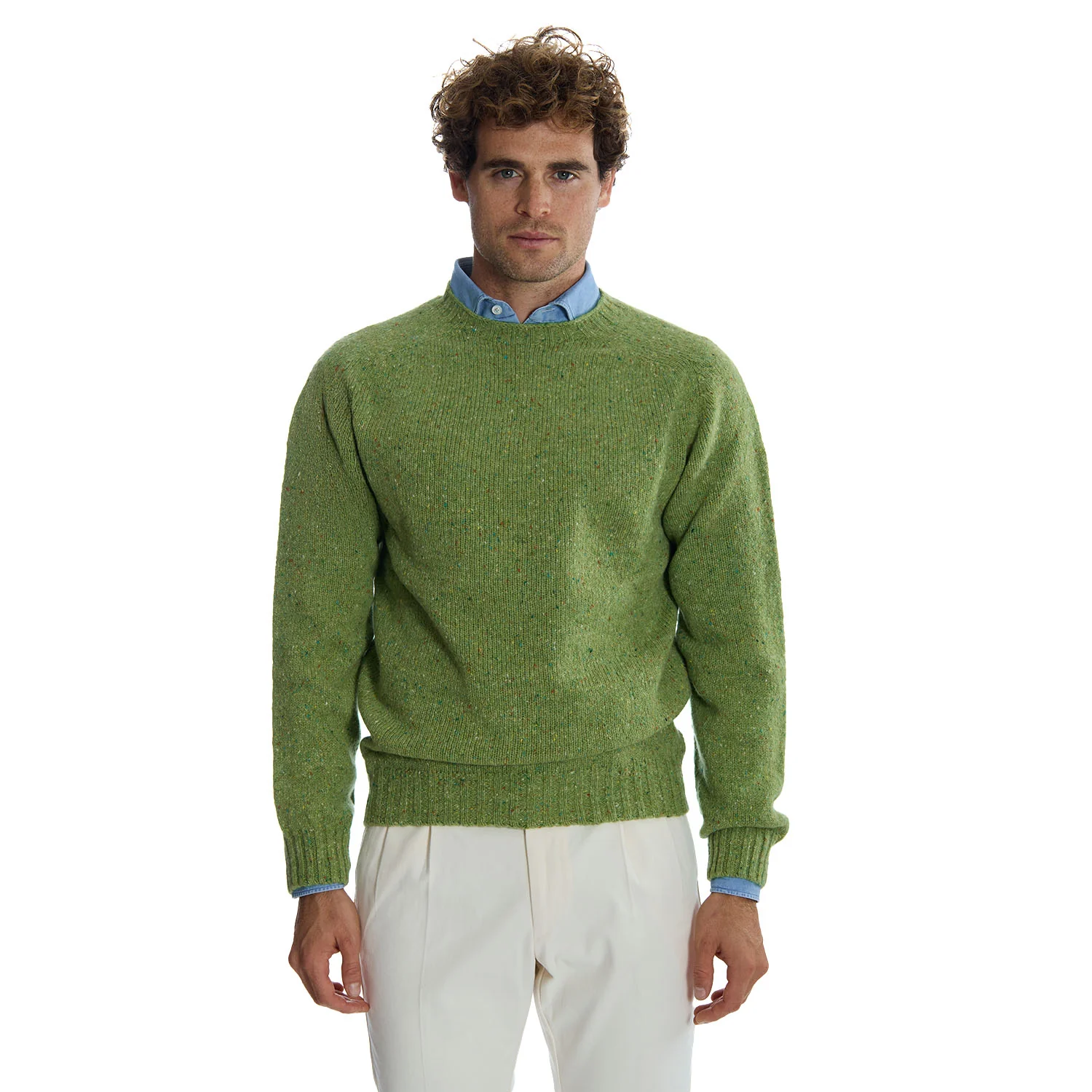 GREEN SHETLAND SWEATER