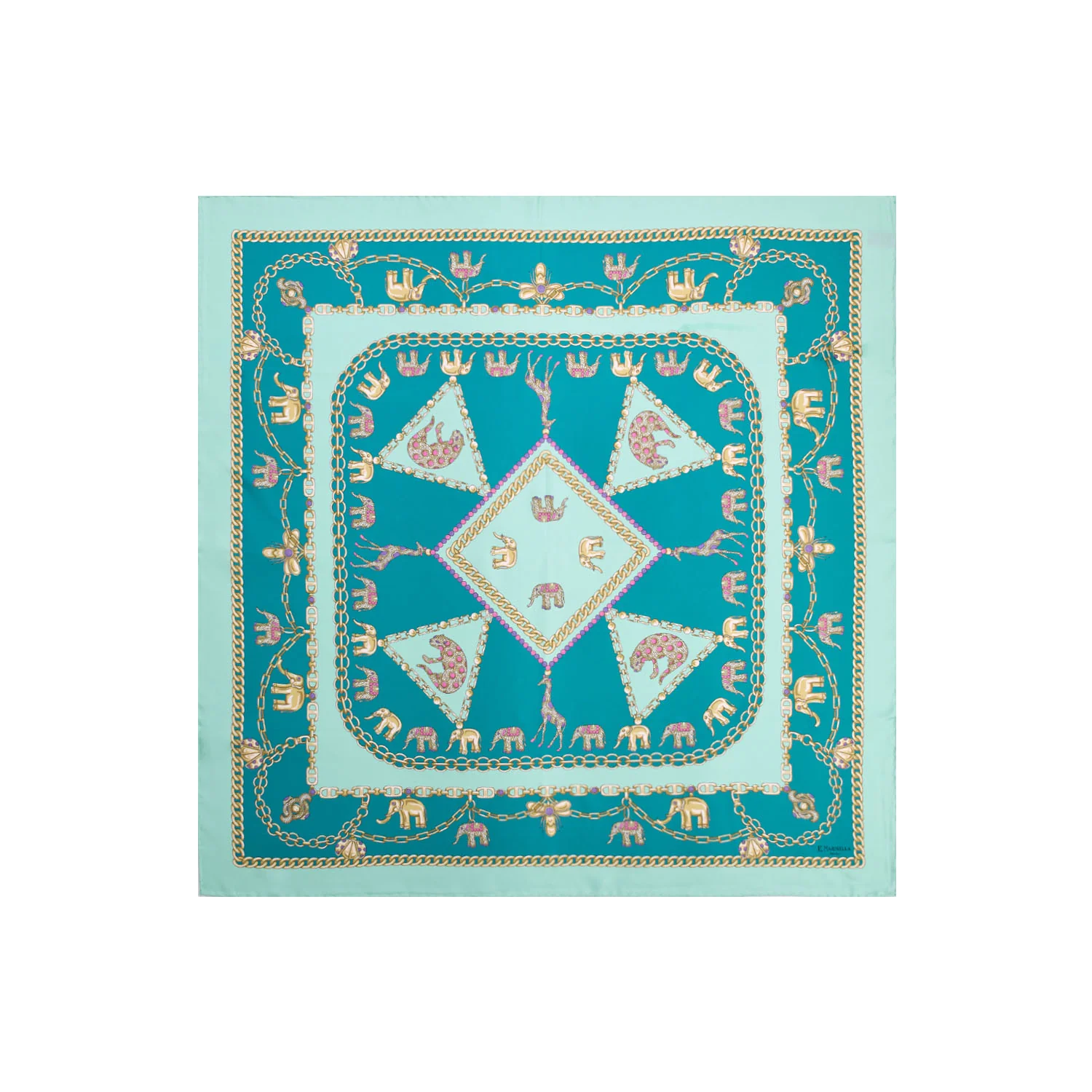 GREEN SILK SCARF 90