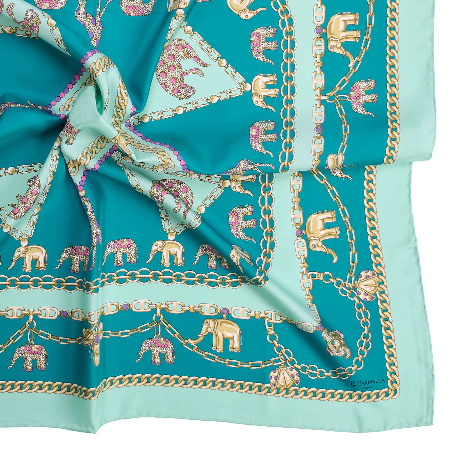 GREEN SILK SCARF 90 - Image 3