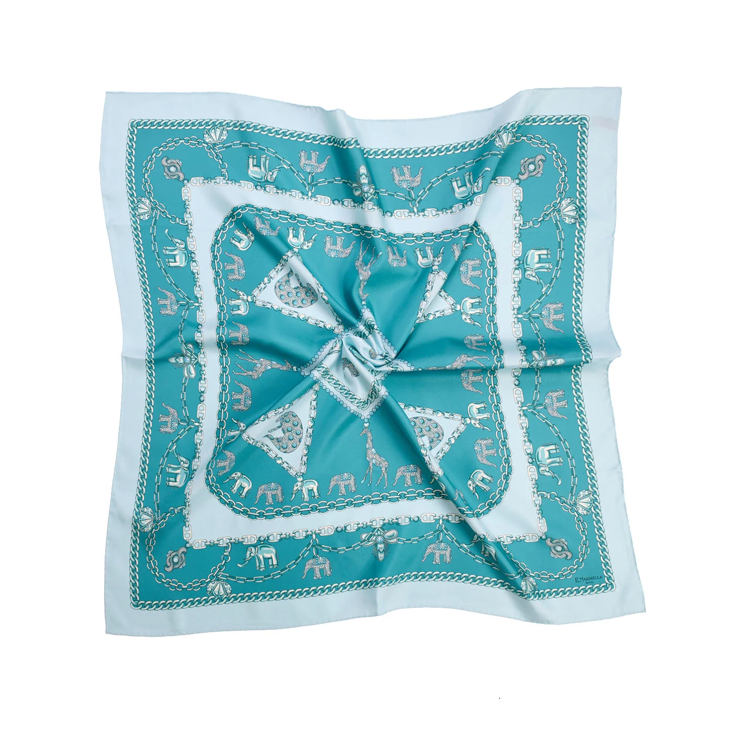 GREEN SILK SCARF 90 - Image 2