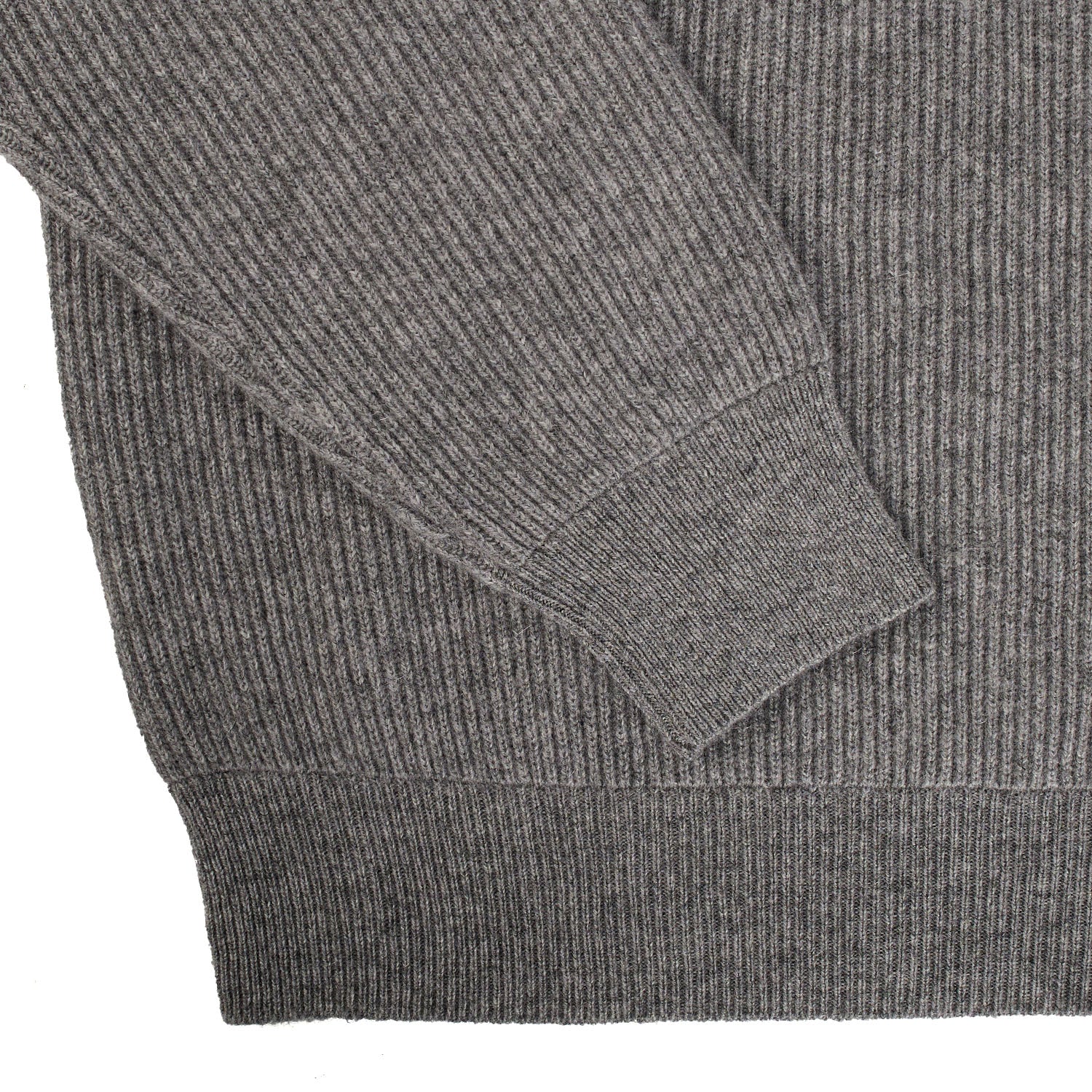 GREY RIBBED CREWNECK SWEATER - Image 5