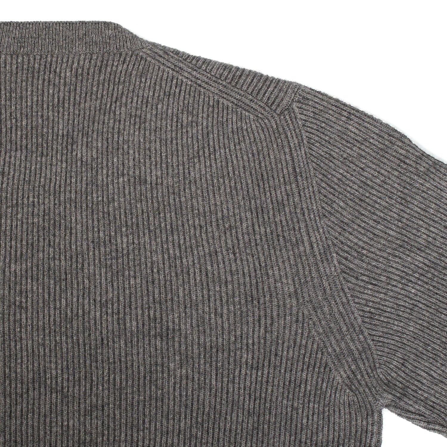 GREY RIBBED CREWNECK SWEATER - Image 6