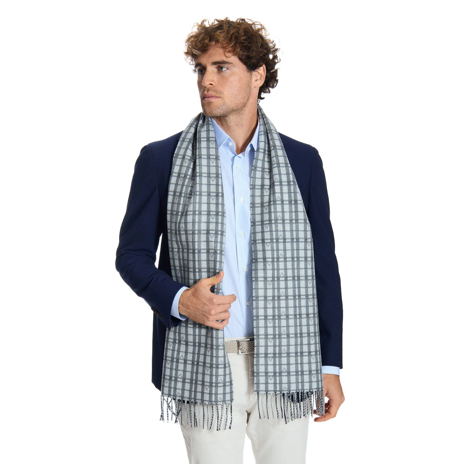 GREY EM LOGO SCARF - Image 2