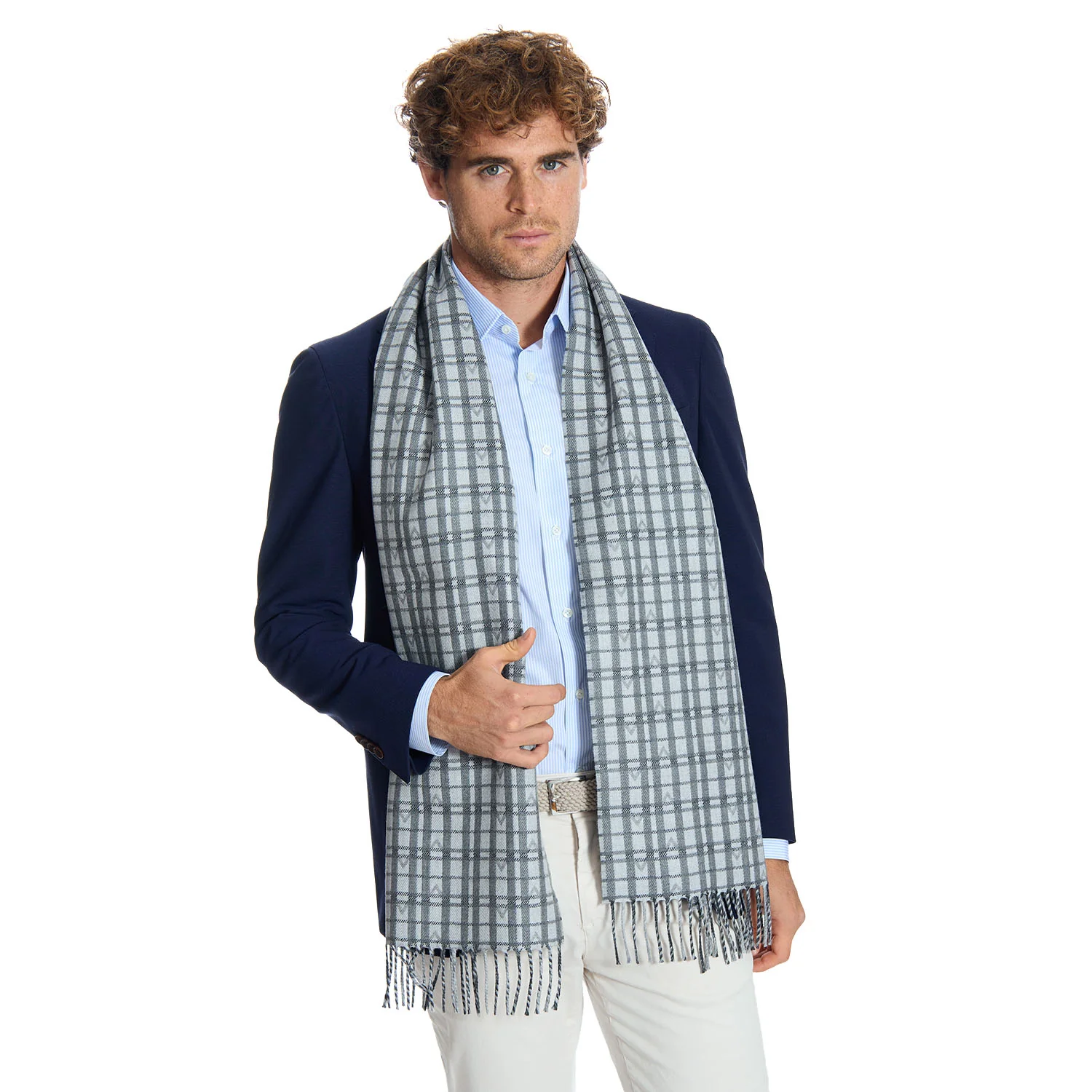 GREY EM LOGO SCARF - Image 6