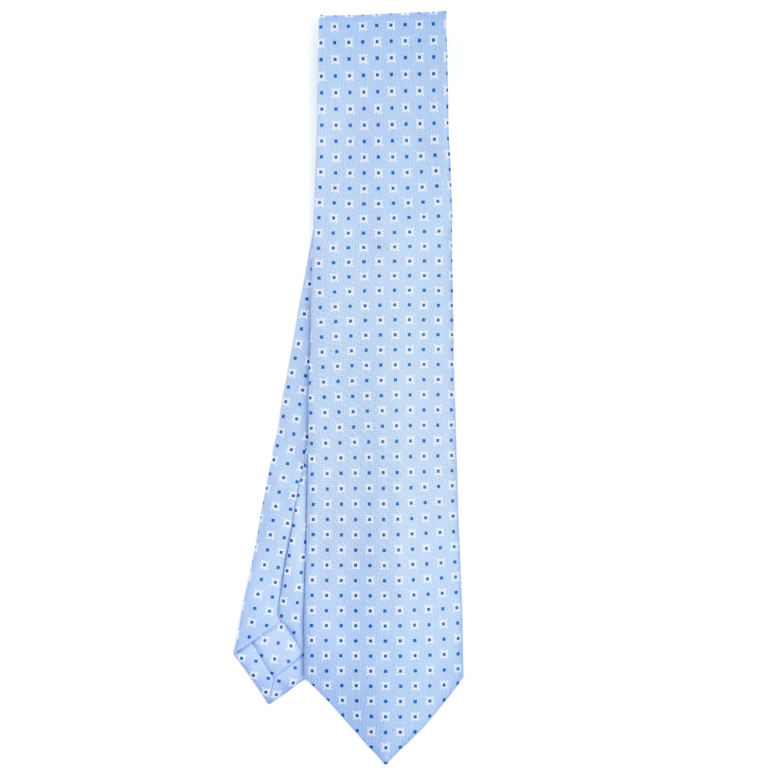 LIGHT BLUE 7 FOLD SARTORIAL SILK TIE - Image 2