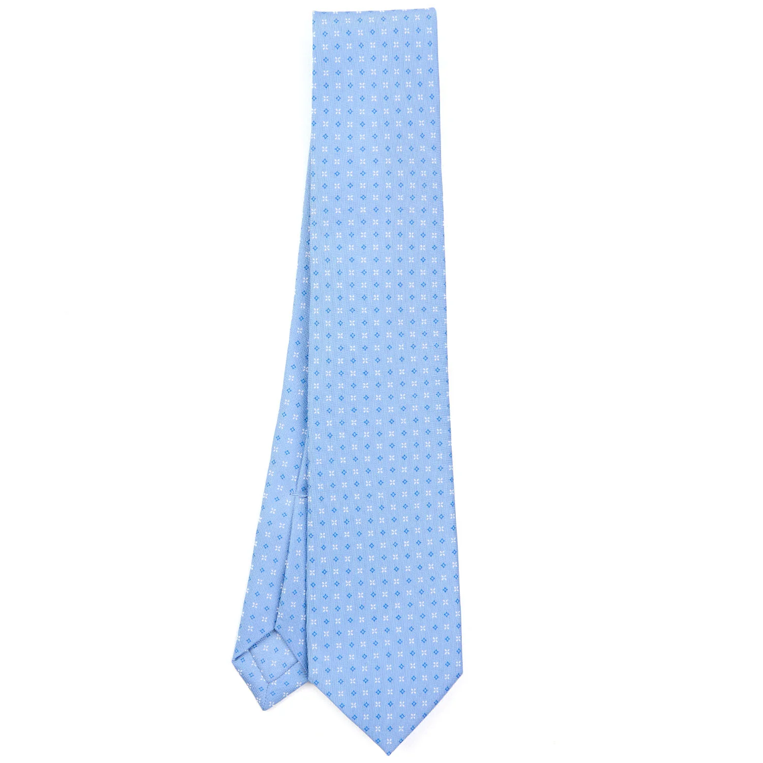 LIGHT BLUE 7 FOLD SARTORIAL SILK TIE - Image 2
