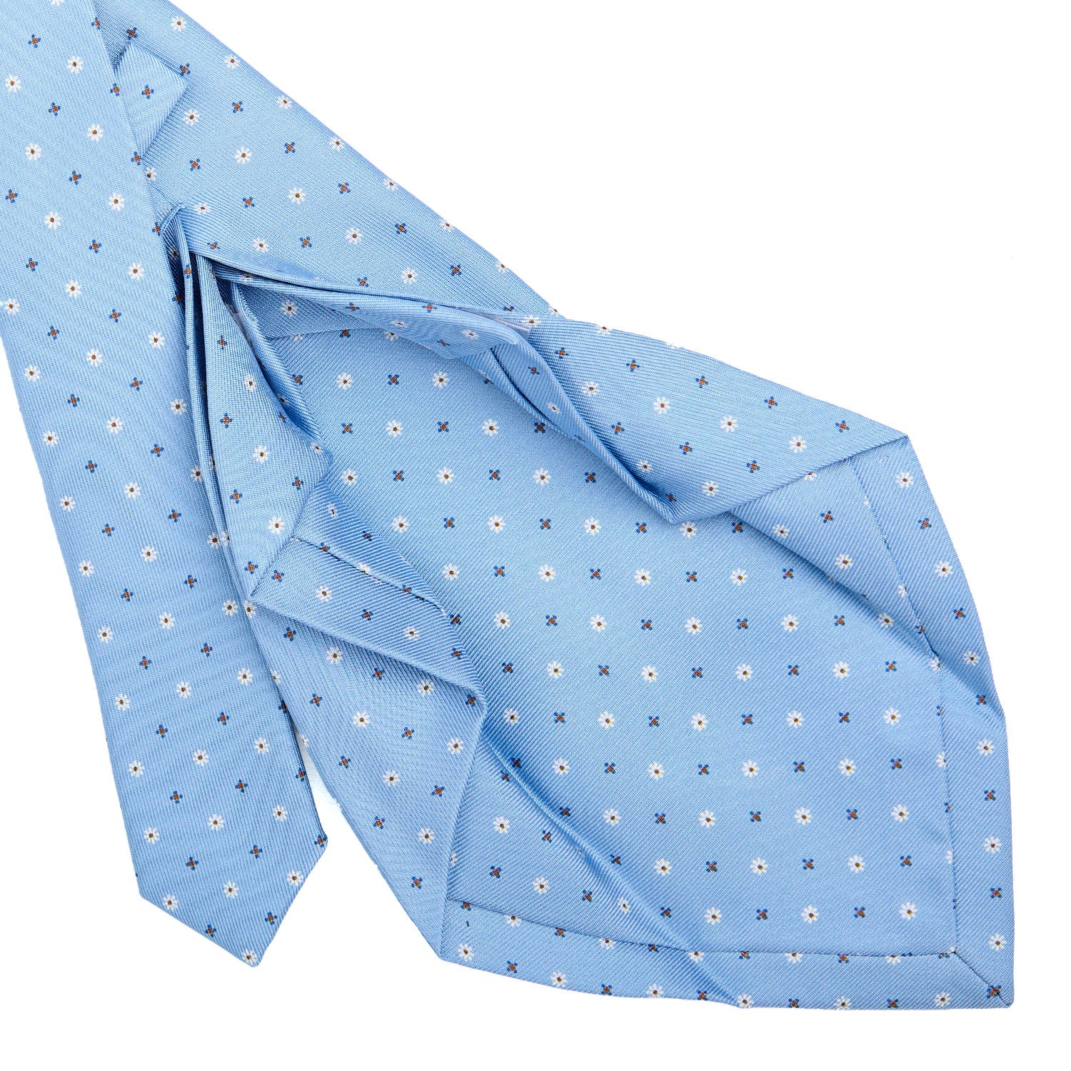 LIGHT BLUE 7 FOLD SARTORIAL SILK TIE