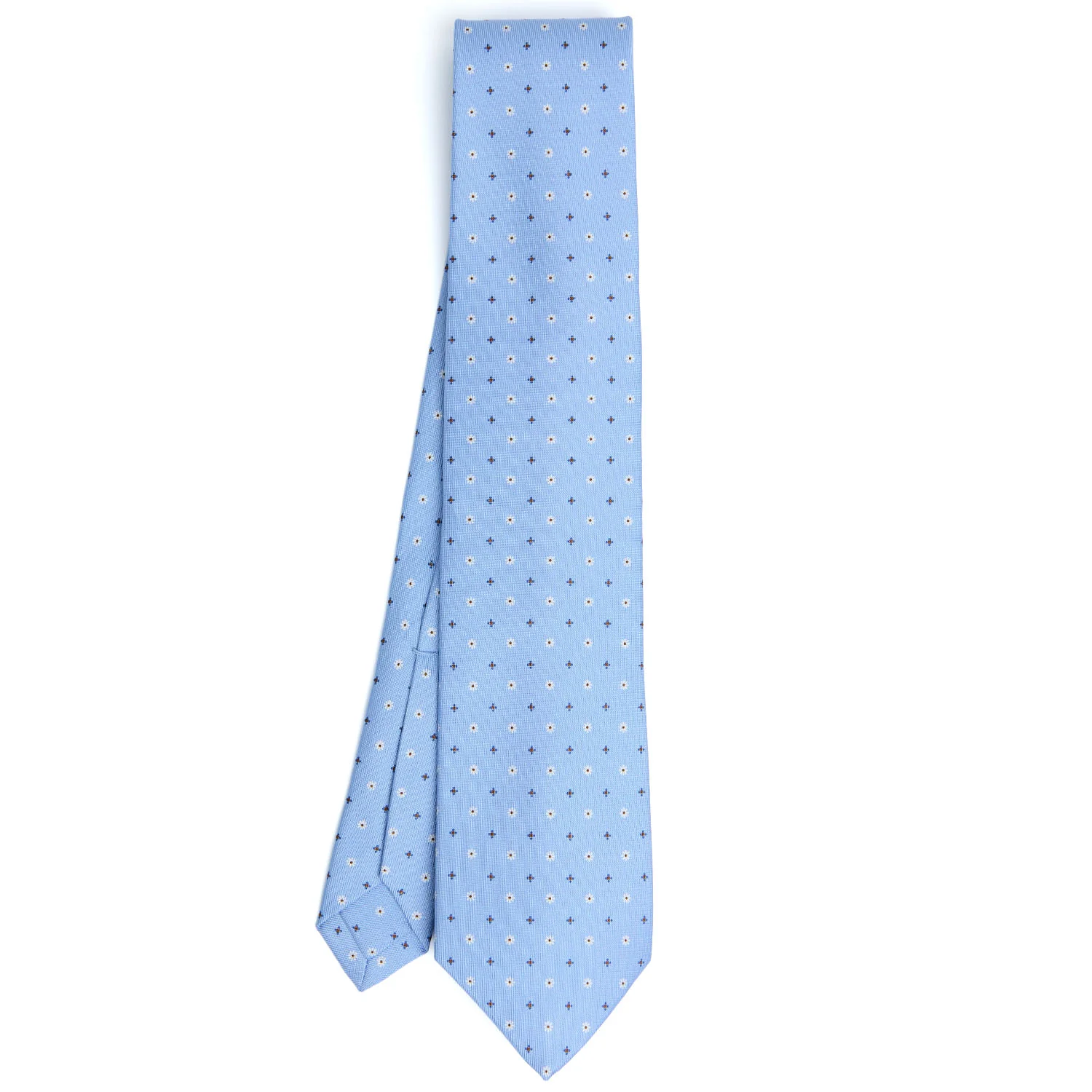 LIGHT BLUE 7 FOLD SARTORIAL SILK TIE - Image 2