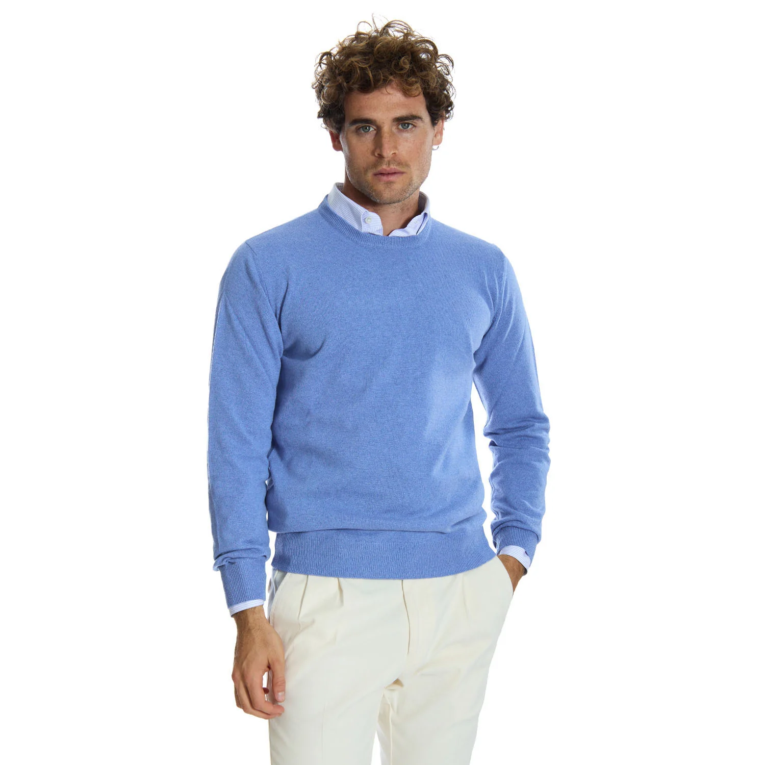 LIGHT BLUE CREWNECK SWEATER
