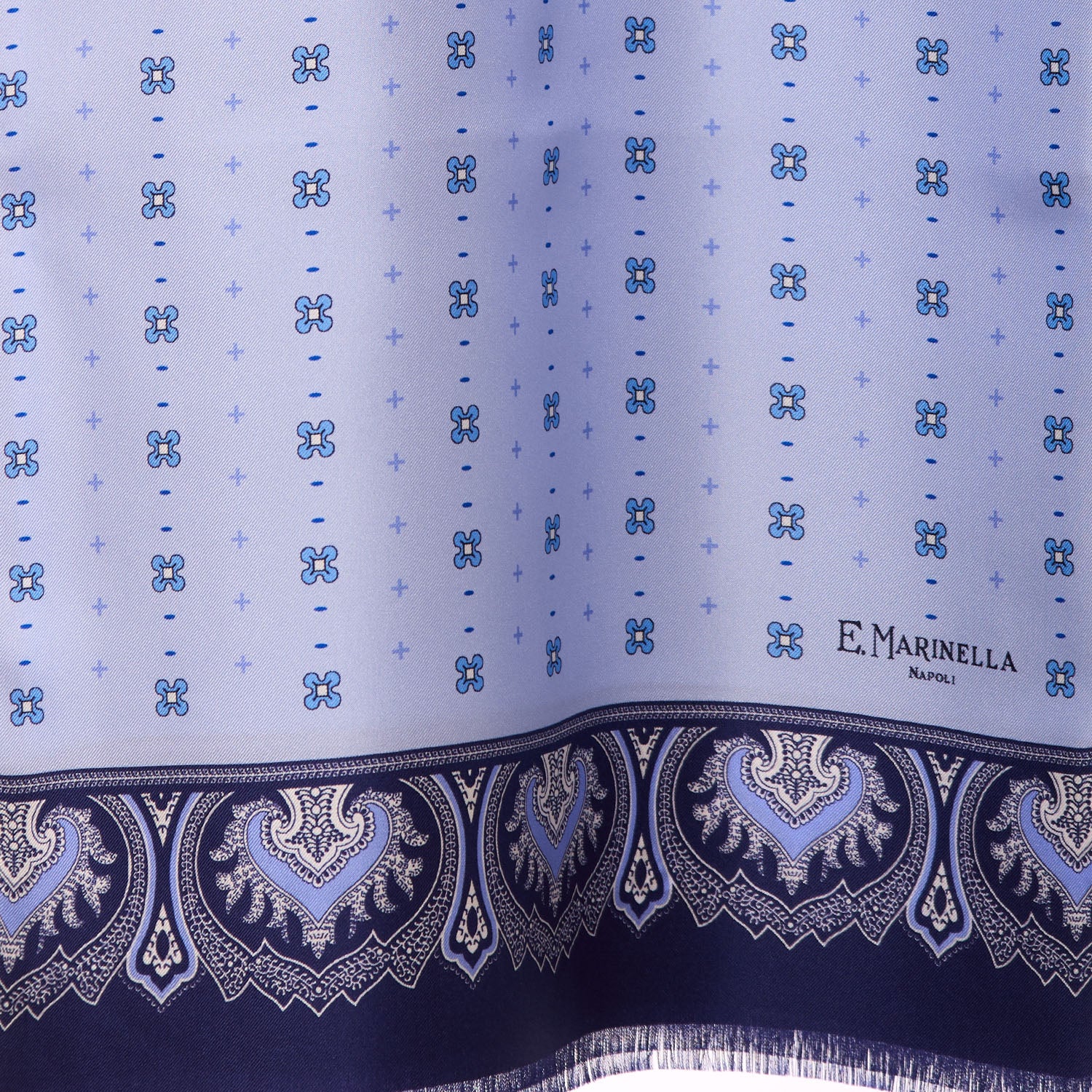 LIGHT BLUE DOUBLE SILK SCARF - Image 3