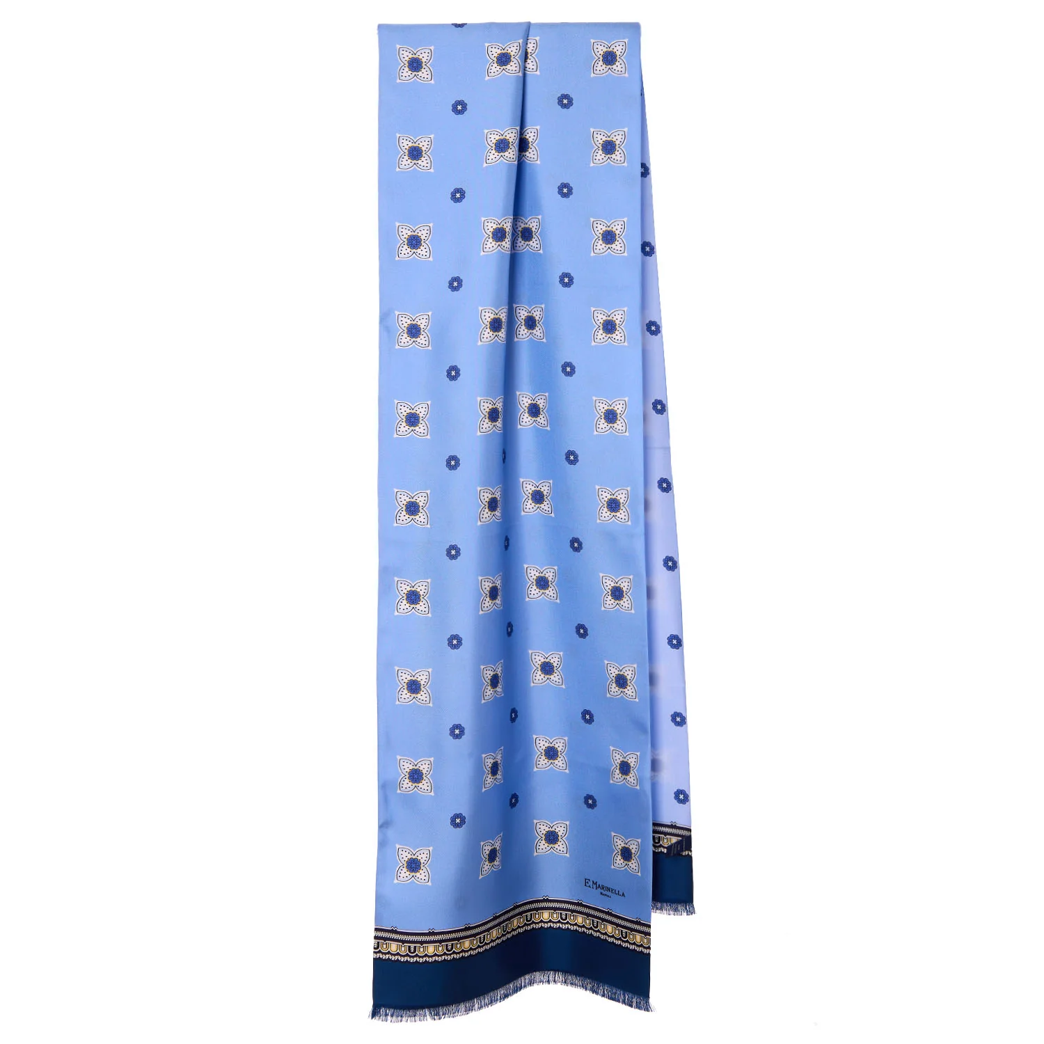 LIGHT BLUE DOUBLE SILK SCARF