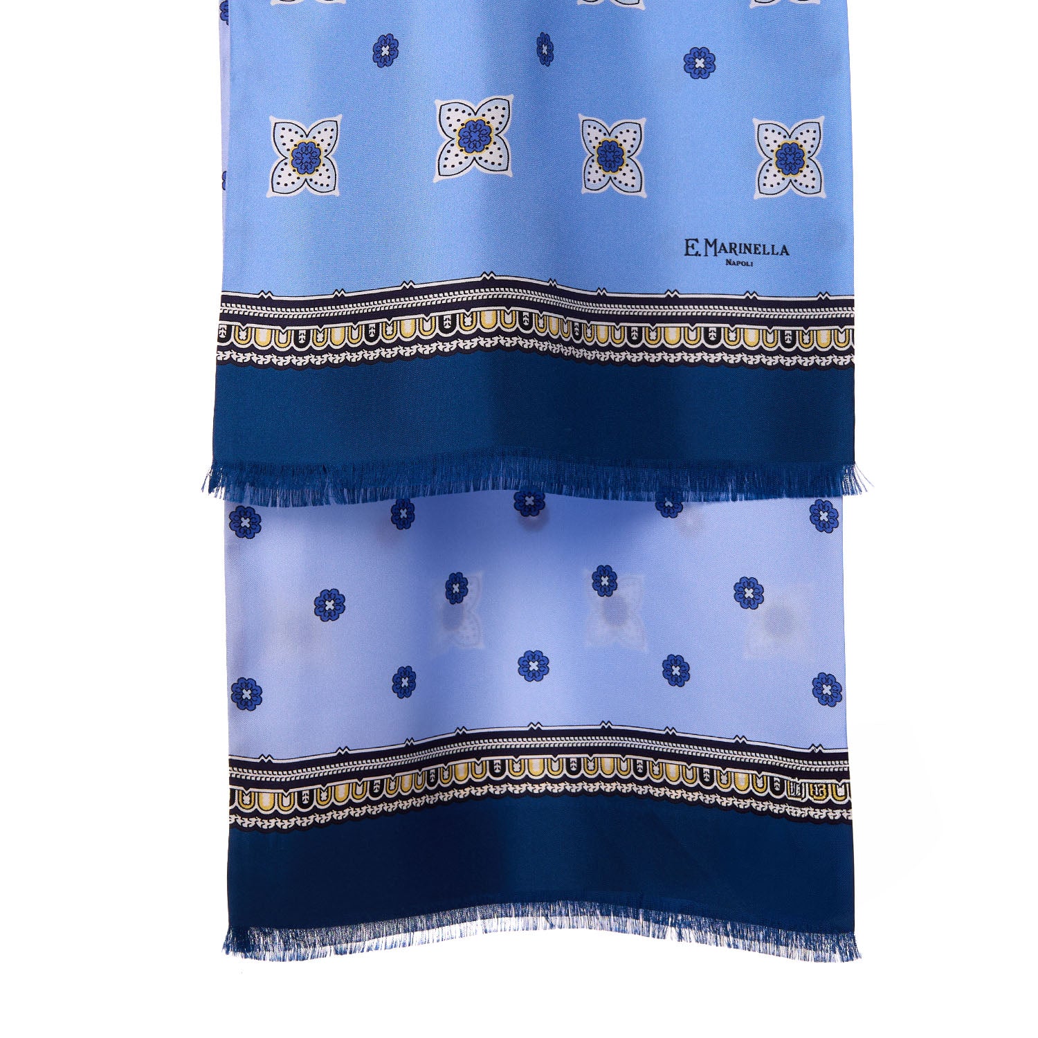 LIGHT BLUE DOUBLE SILK SCARF - Image 2