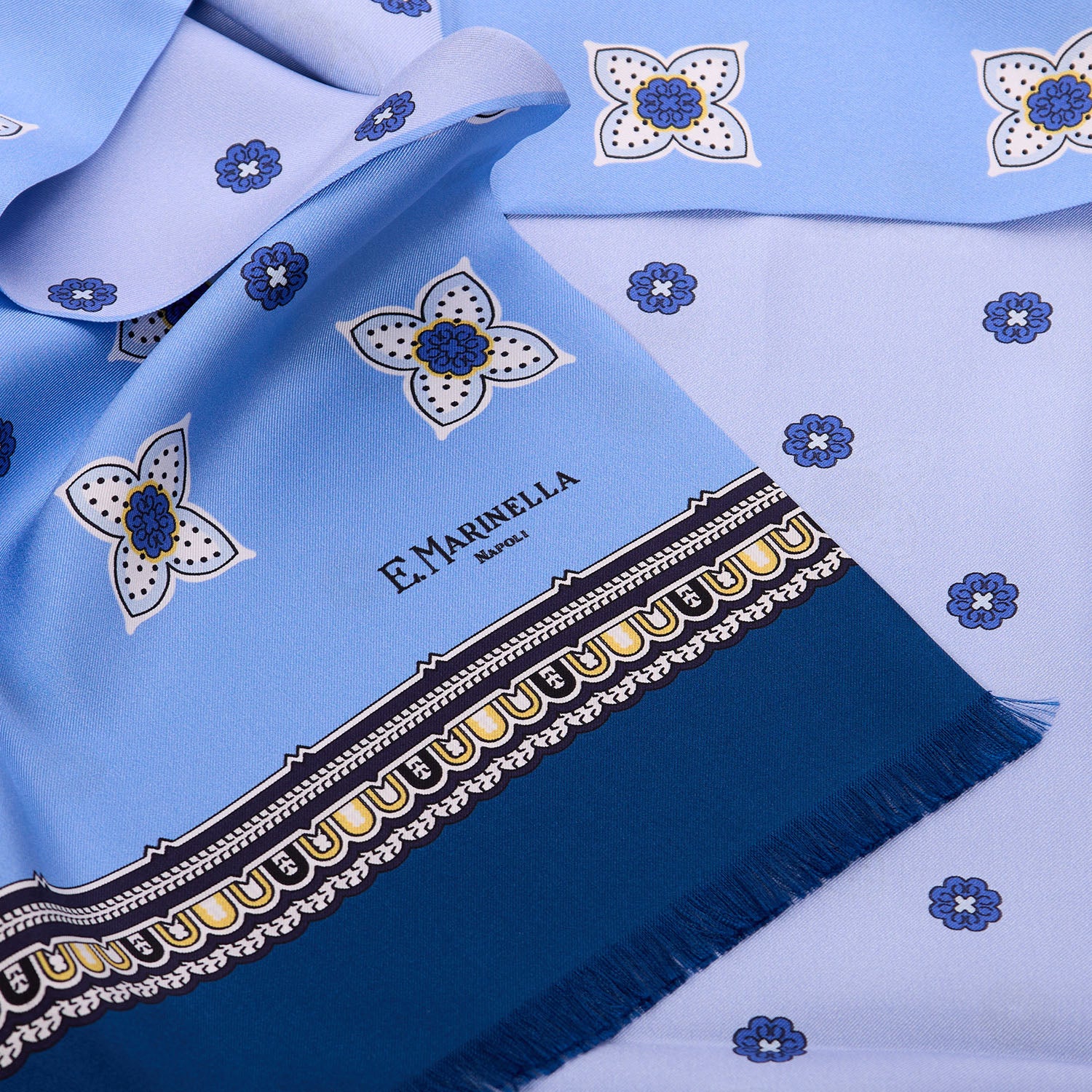 LIGHT BLUE DOUBLE SILK SCARF - Image 4