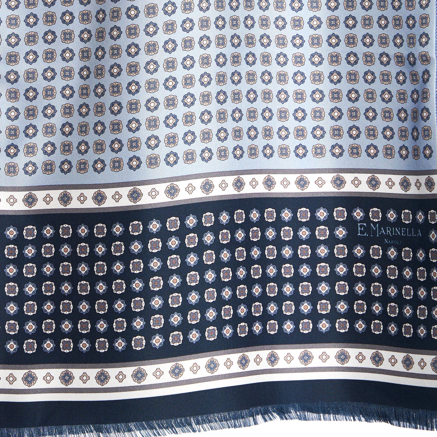 LIGHT BLUE DOUBLE SILK SCARF - Image 3