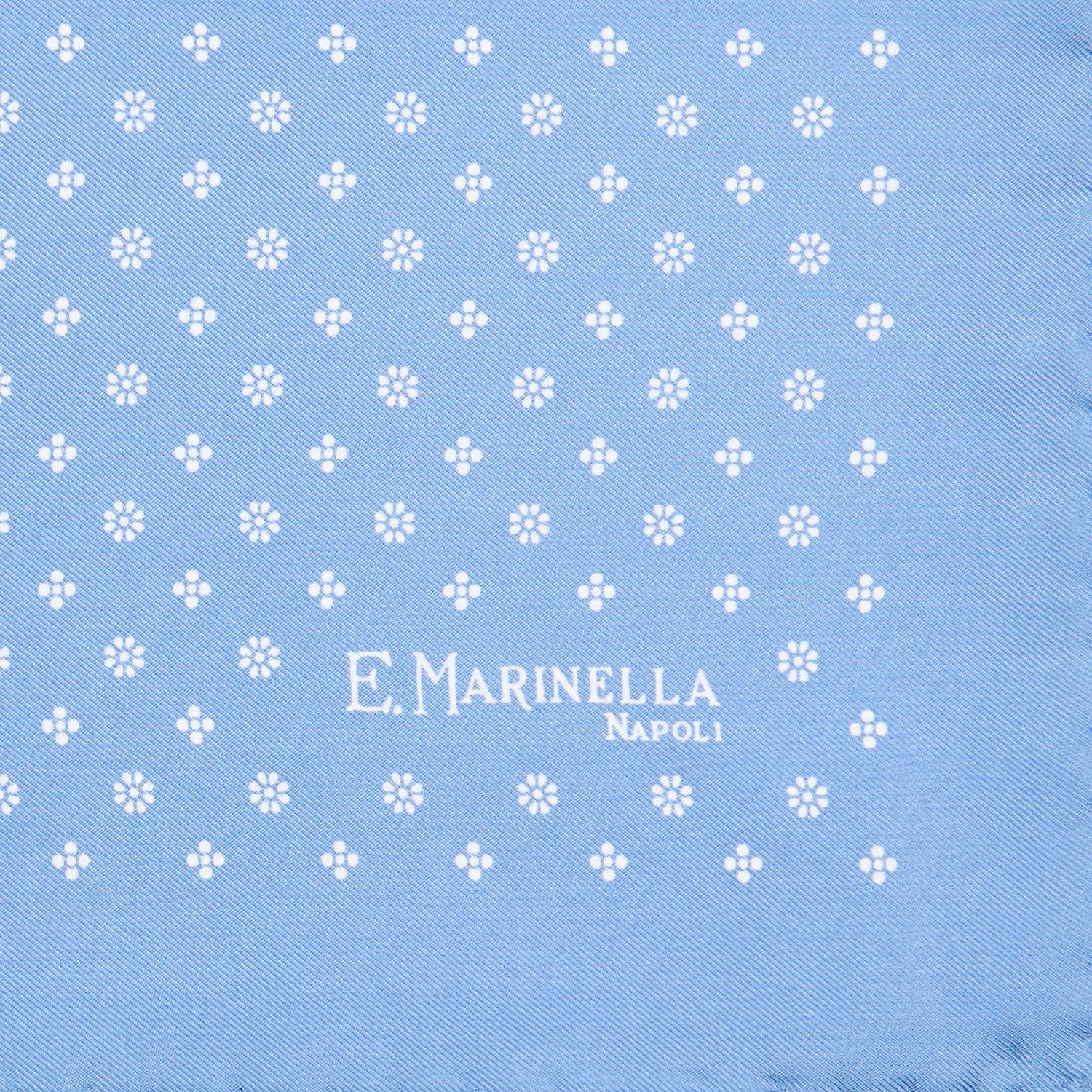 LIGHT BLUE HAND-PRINTED SILK POCKET SQUARE - Image 3