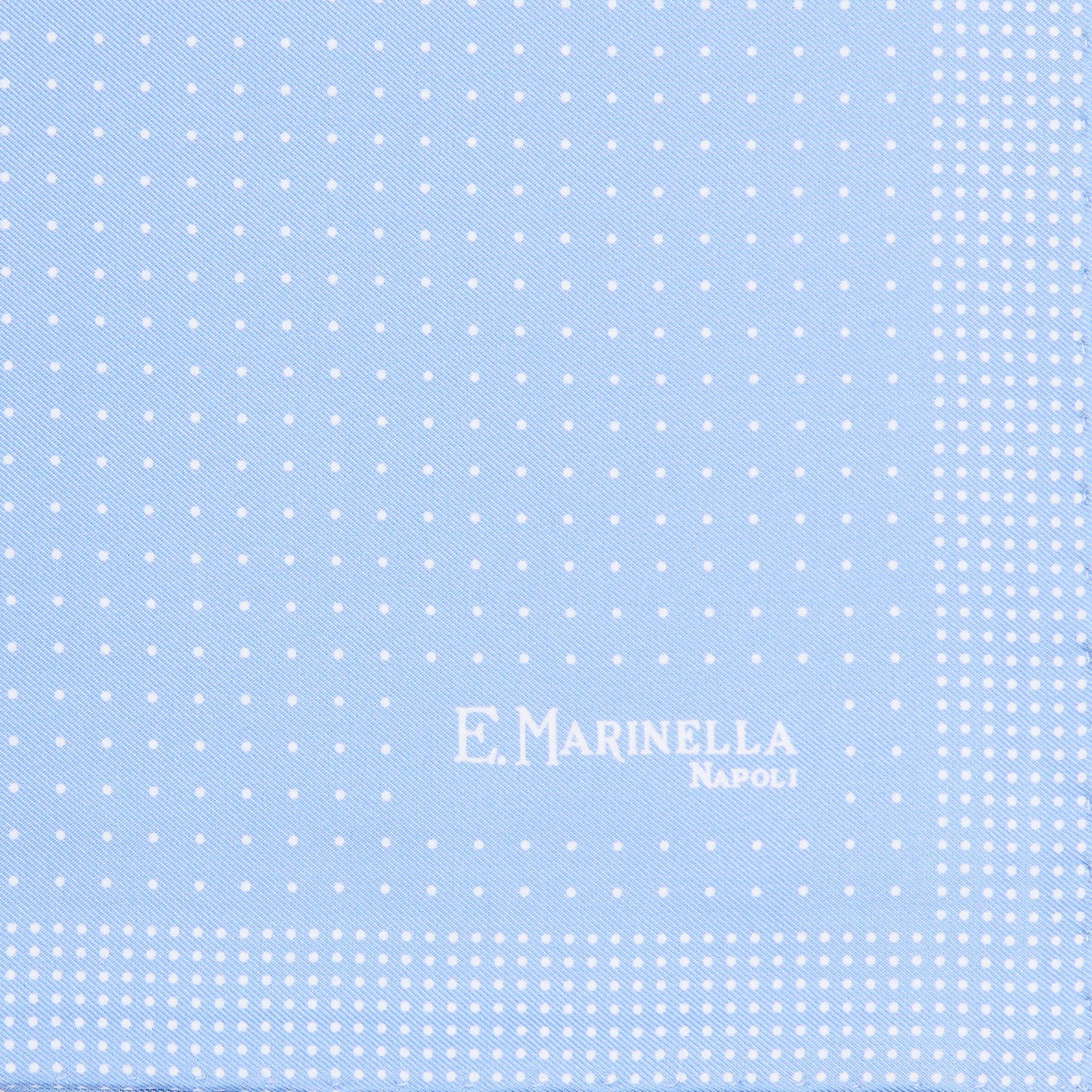 LIGHT BLUE HAND-PRINTED SILK POCKET SQUARE - Image 3