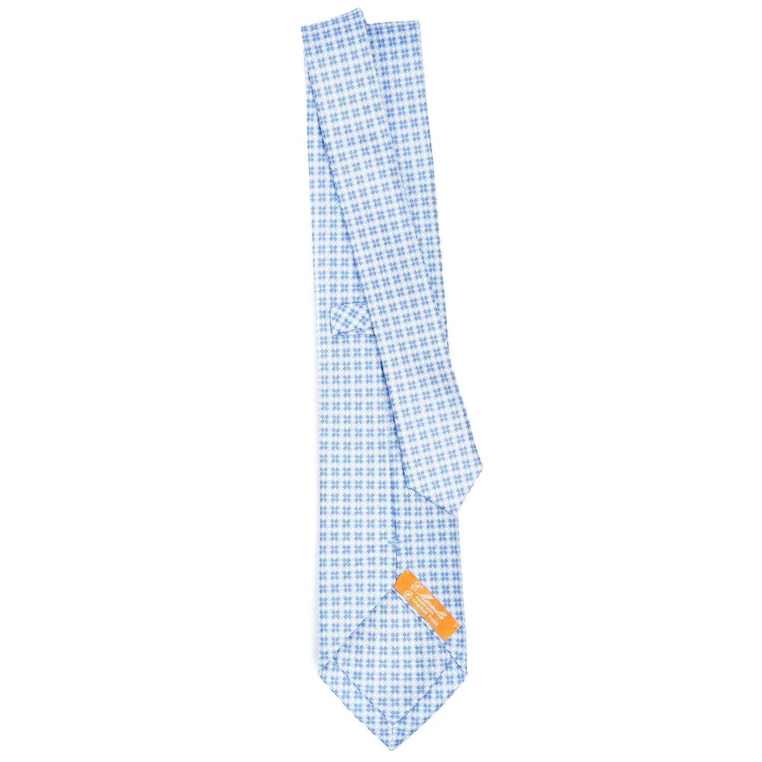 LIGHT BLUE SILK AND ORANGE FIBER TIE - Image 3