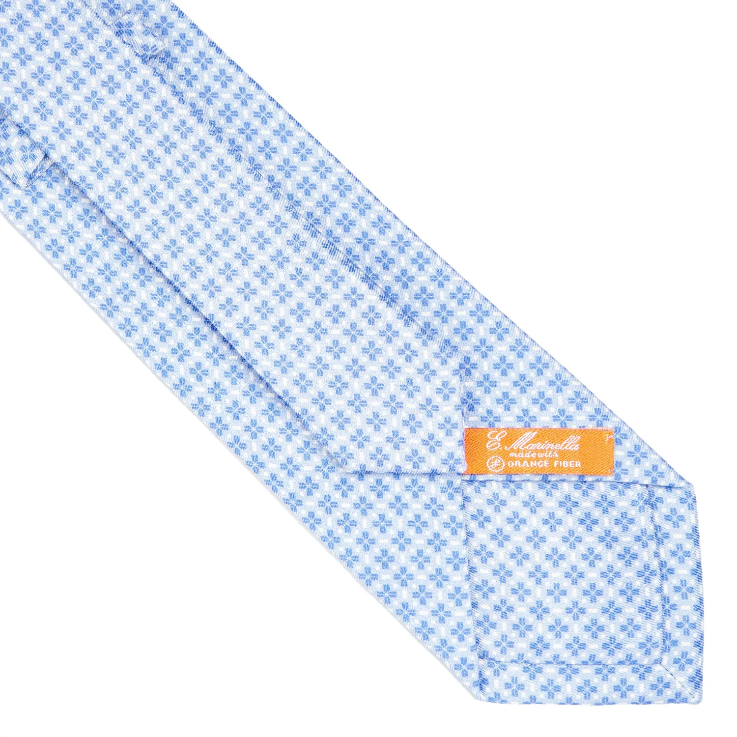 LIGHT BLUE SILK AND ORANGE FIBER TIE - Image 4