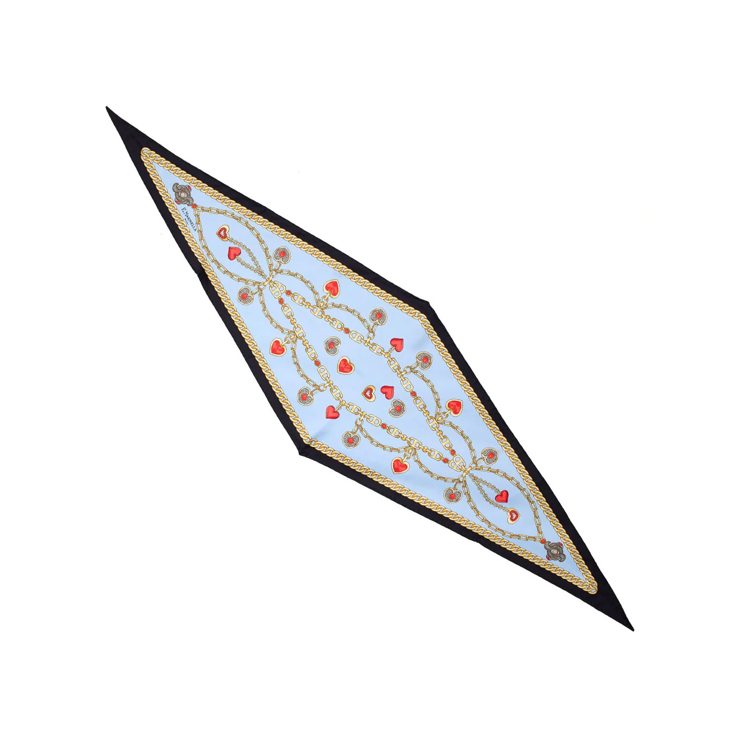 LIGHT BLUE SILK DIAMOND SHAPE SCARF
