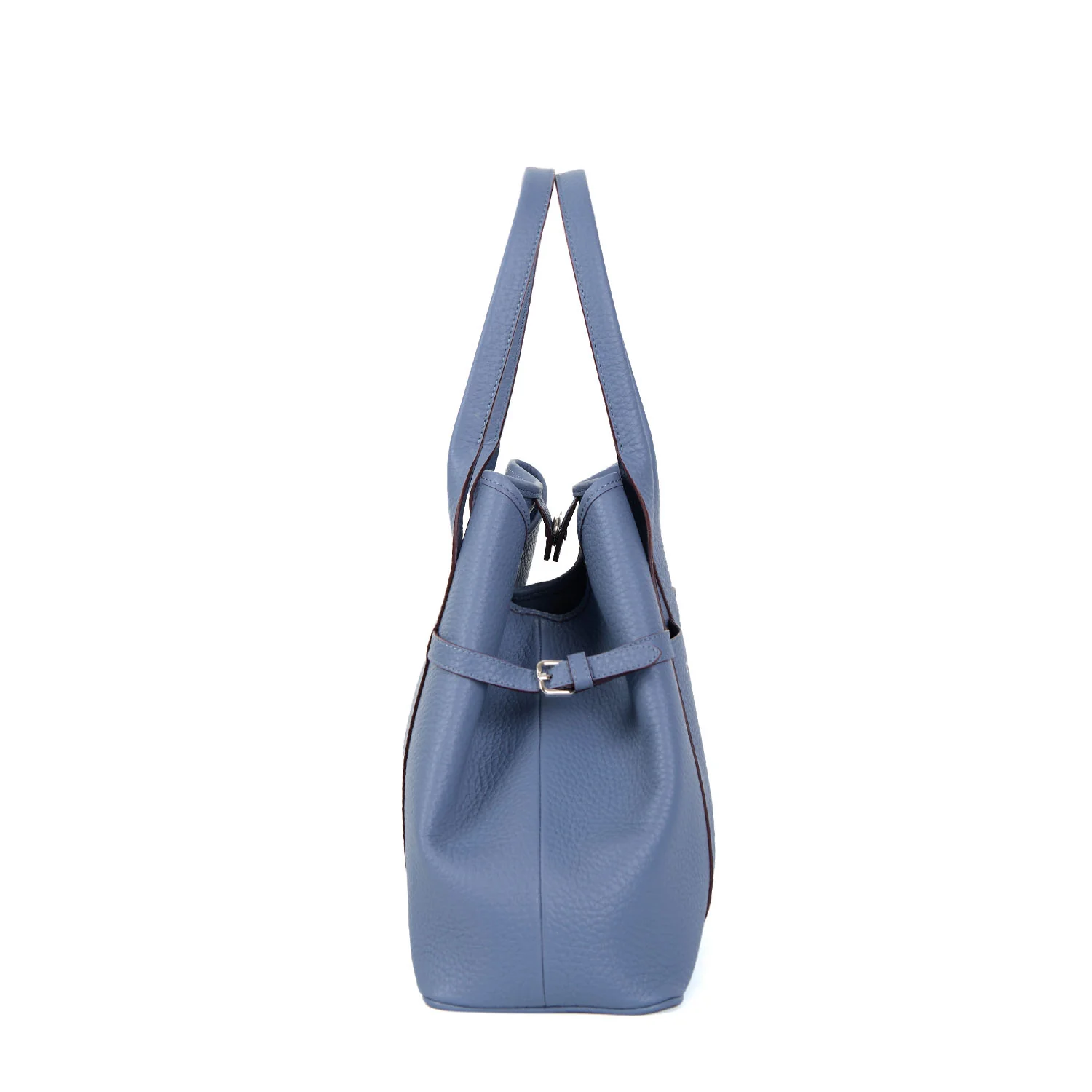 POWDER BLUE TOTE BAG SIDE BUCKLES - Image 3