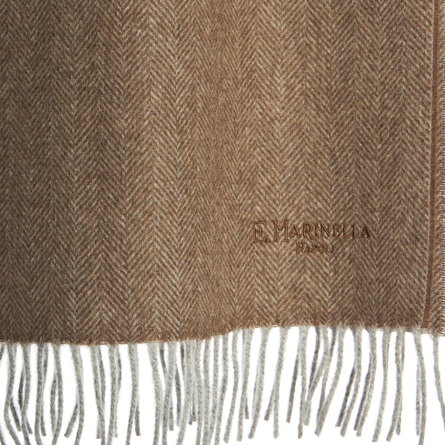 LIGHT BROWN FRINGED SCARF - Image 2