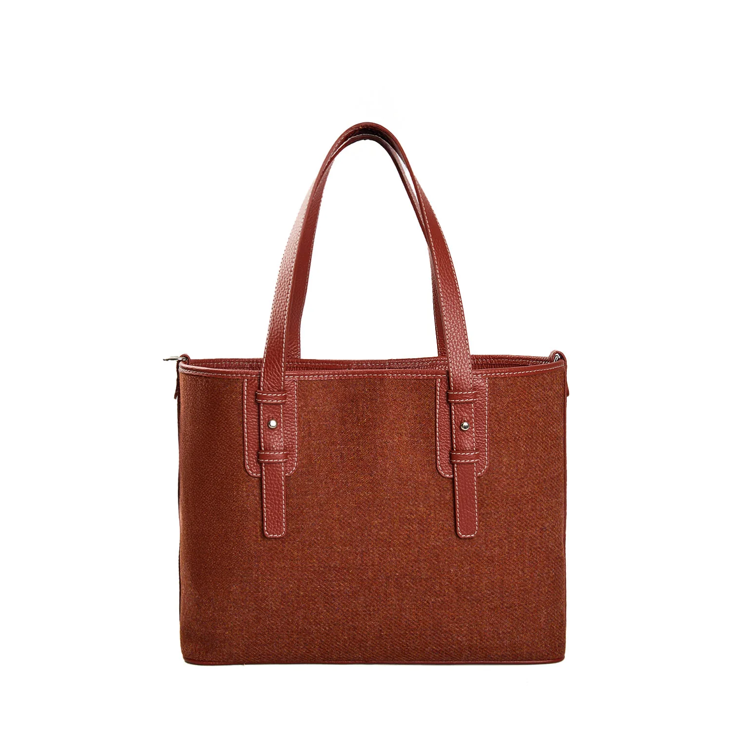 LIGHT BROWN MIDI TOTE BAG - Image 2