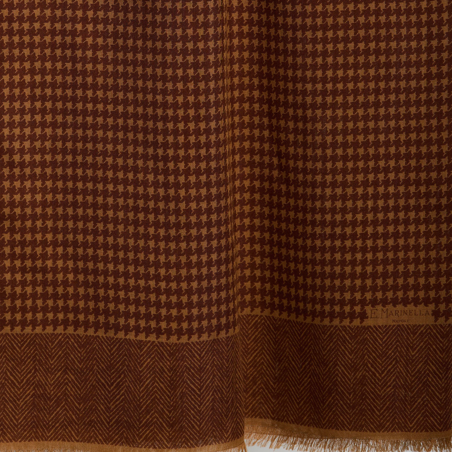 LIGHT BROWN WOOL AND SILK SCARF - Image 4