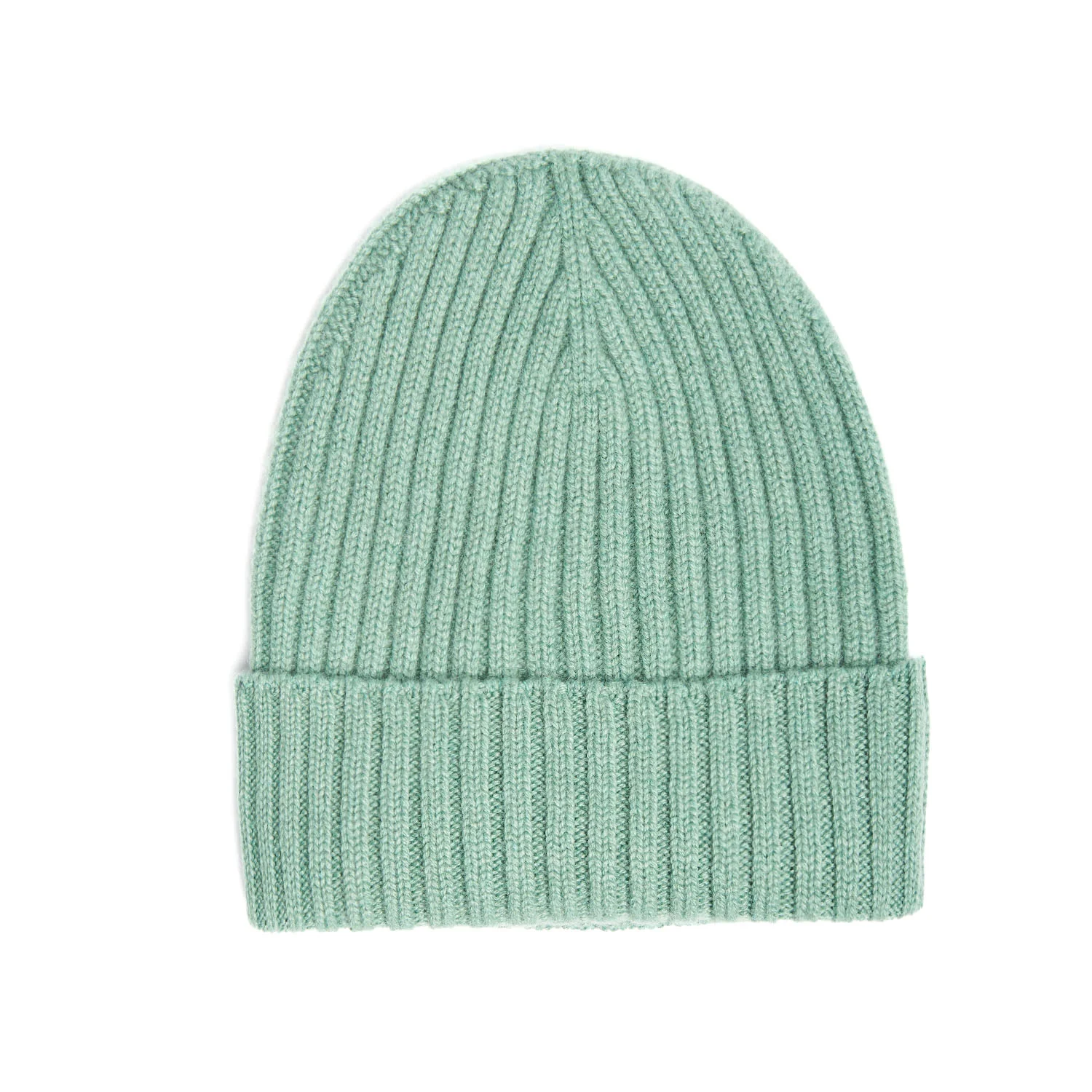 LIGHT GREEN RIBBED BEANIE - Image 3