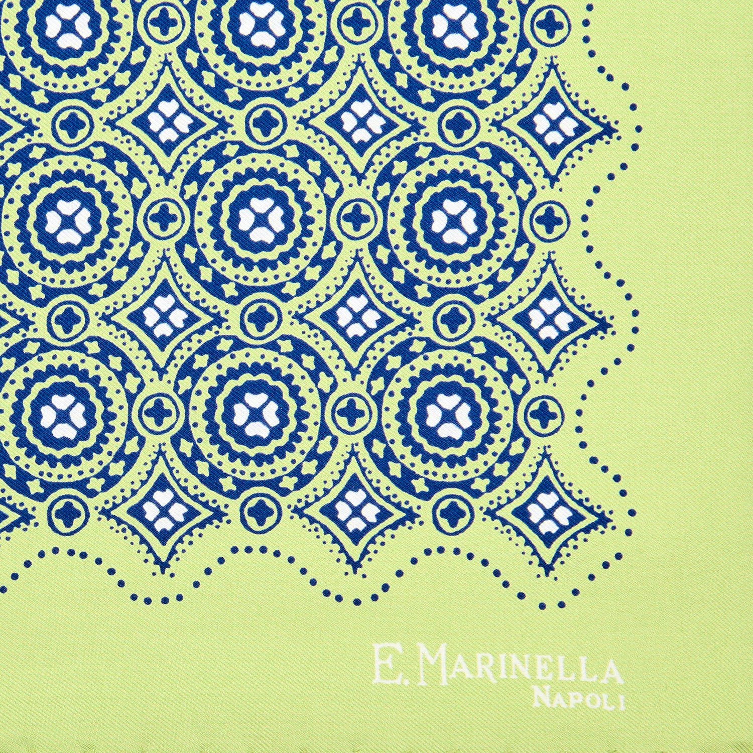 LIGHT GREEN HAND-PRINTED SILK POCKET SQUARE - Image 3