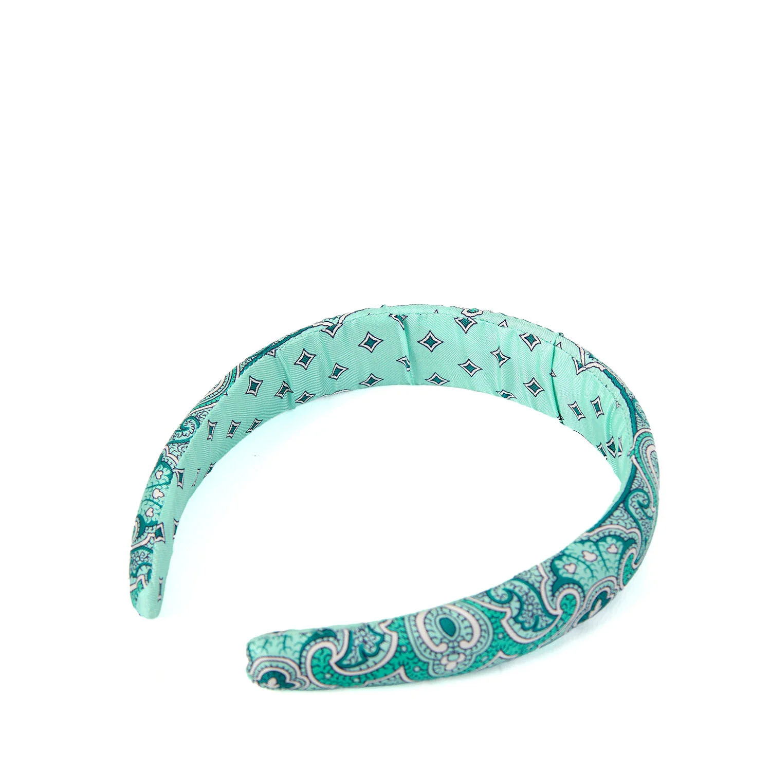 LIGHT GREEN SILK HEADBAND - Image 3