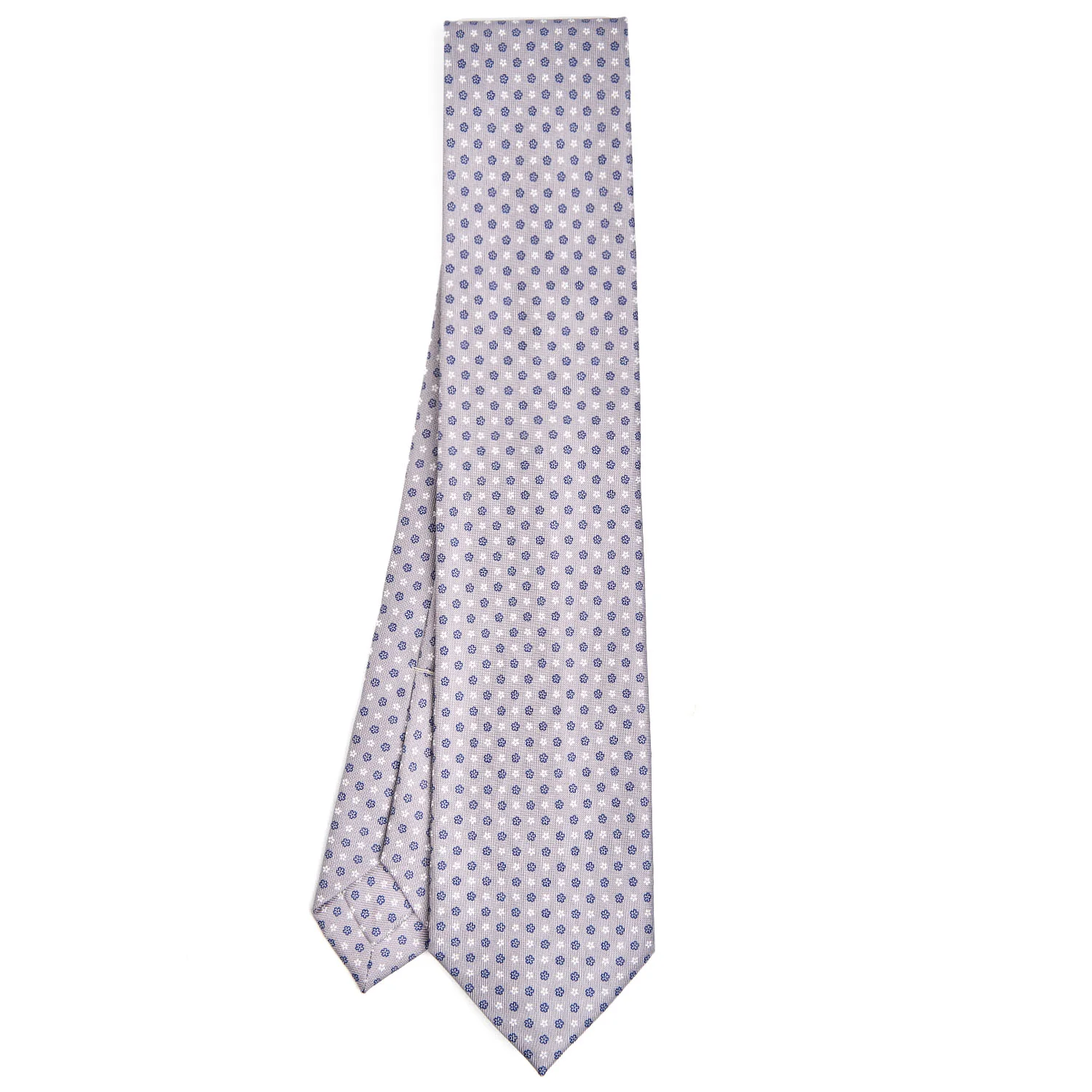LIGHT GREY 5 FOLD SARTORIAL SILK TIE - Image 2