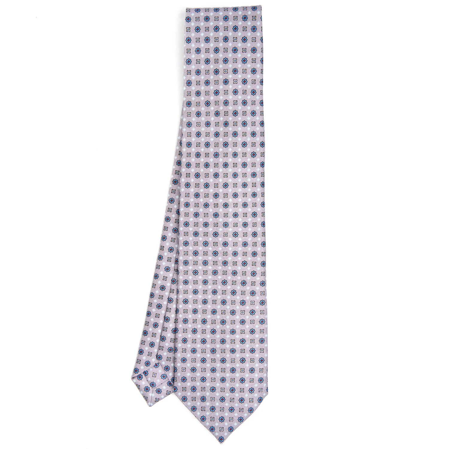 LIGHT GREY 7 FOLD SARTORIAL SILK TIE - Image 2