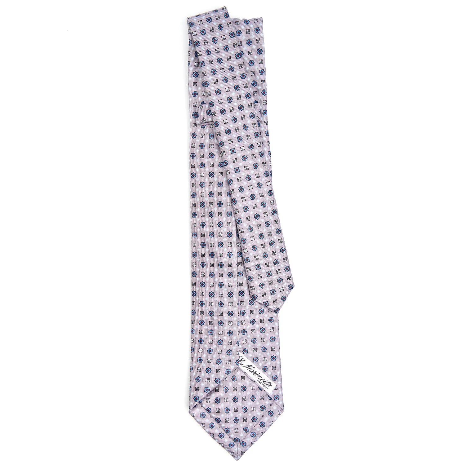 LIGHT GREY 7 FOLD SARTORIAL SILK TIE - Image 3