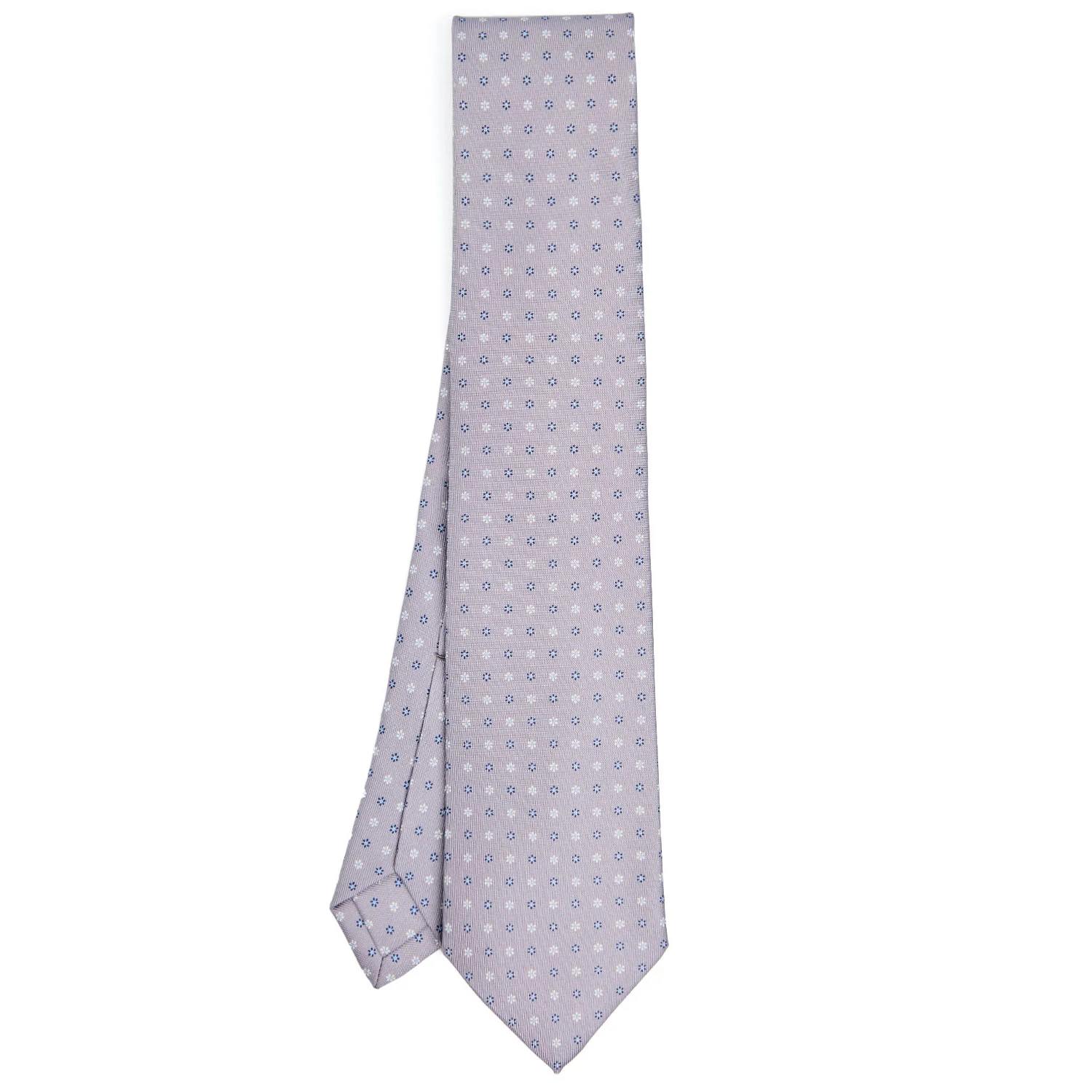 LIGHT GREY 9 FOLD SARTORIAL SILK TIE - Image 2