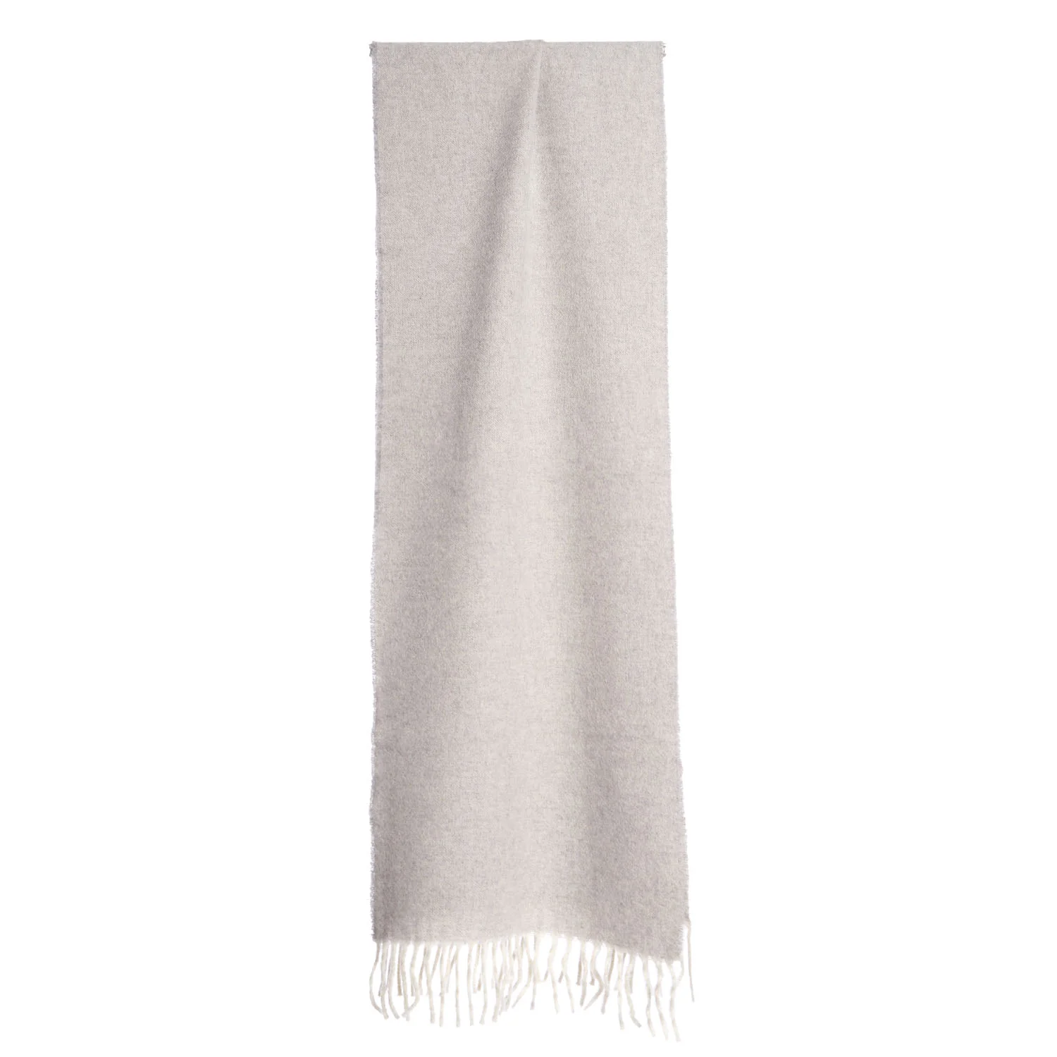 LIGHT GREY AND WHITE DOUBLE-FACE SCARF