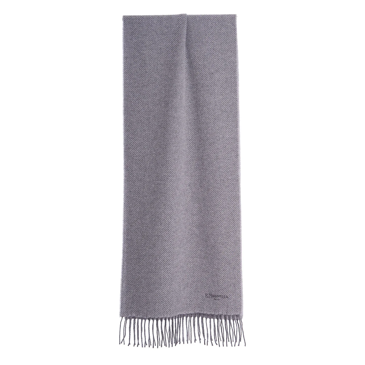 LIGHT GREY FRINGED SCARF